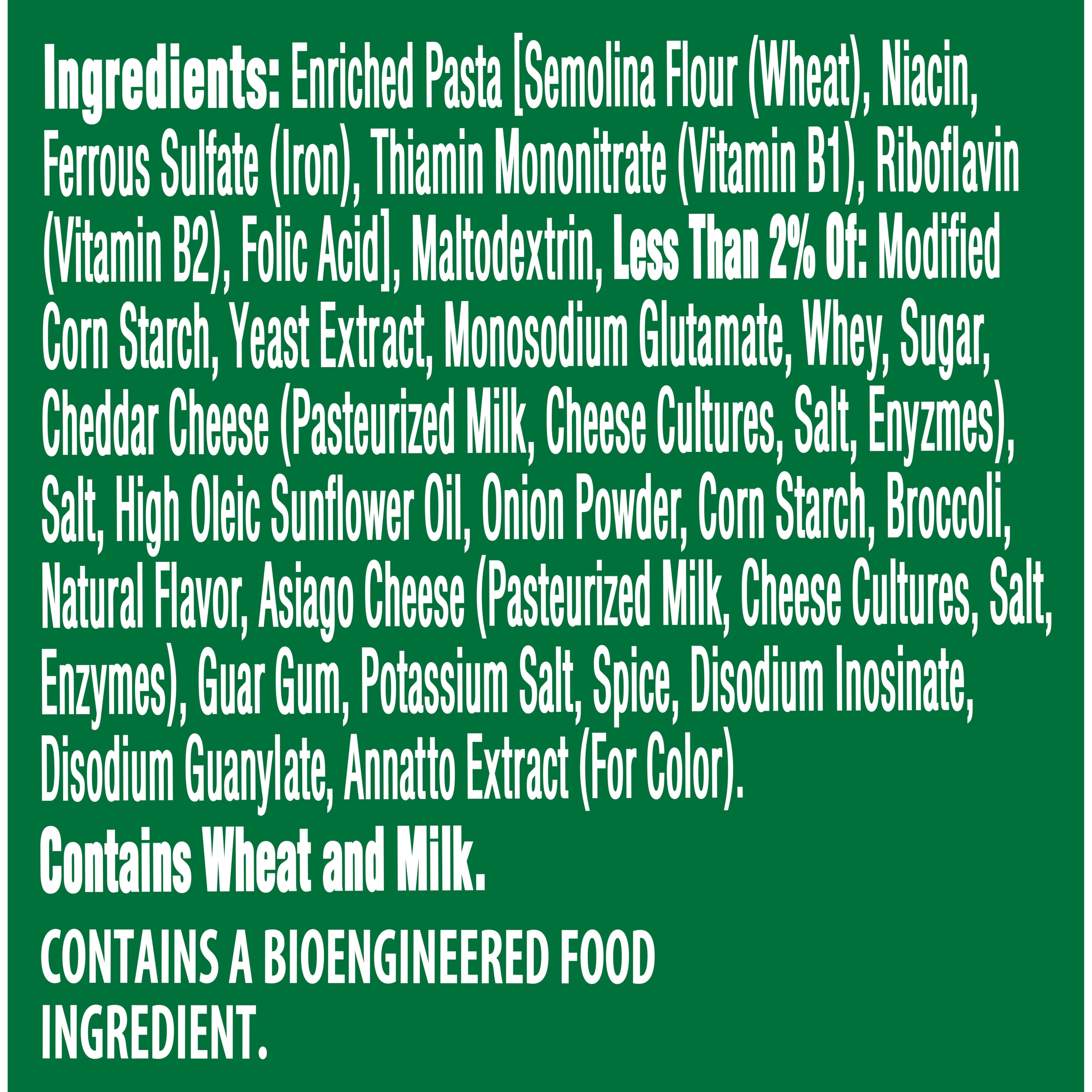 Cheddar Broccoli Pasta Cup Ingredients