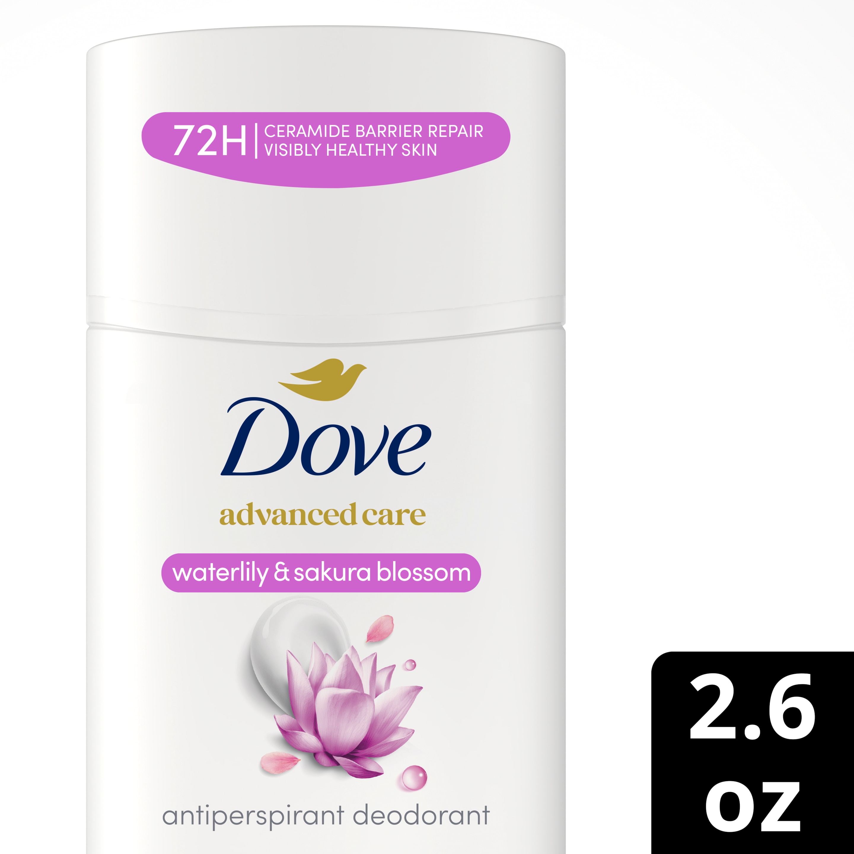 Dove Advanced Care Waterlily & Sakura Blossom Antiperspirant Stick 2.6 oz packshot