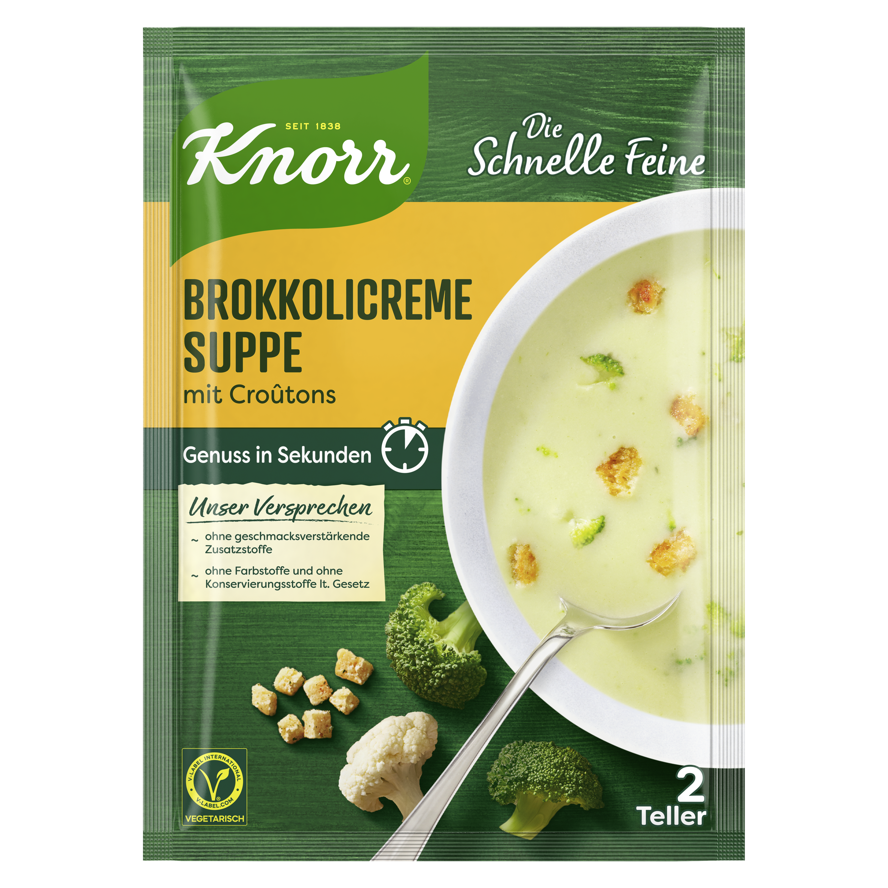 Knorr Bitte zu Tisch! Broccolicreme Suppe 4 Teller 55g packshot