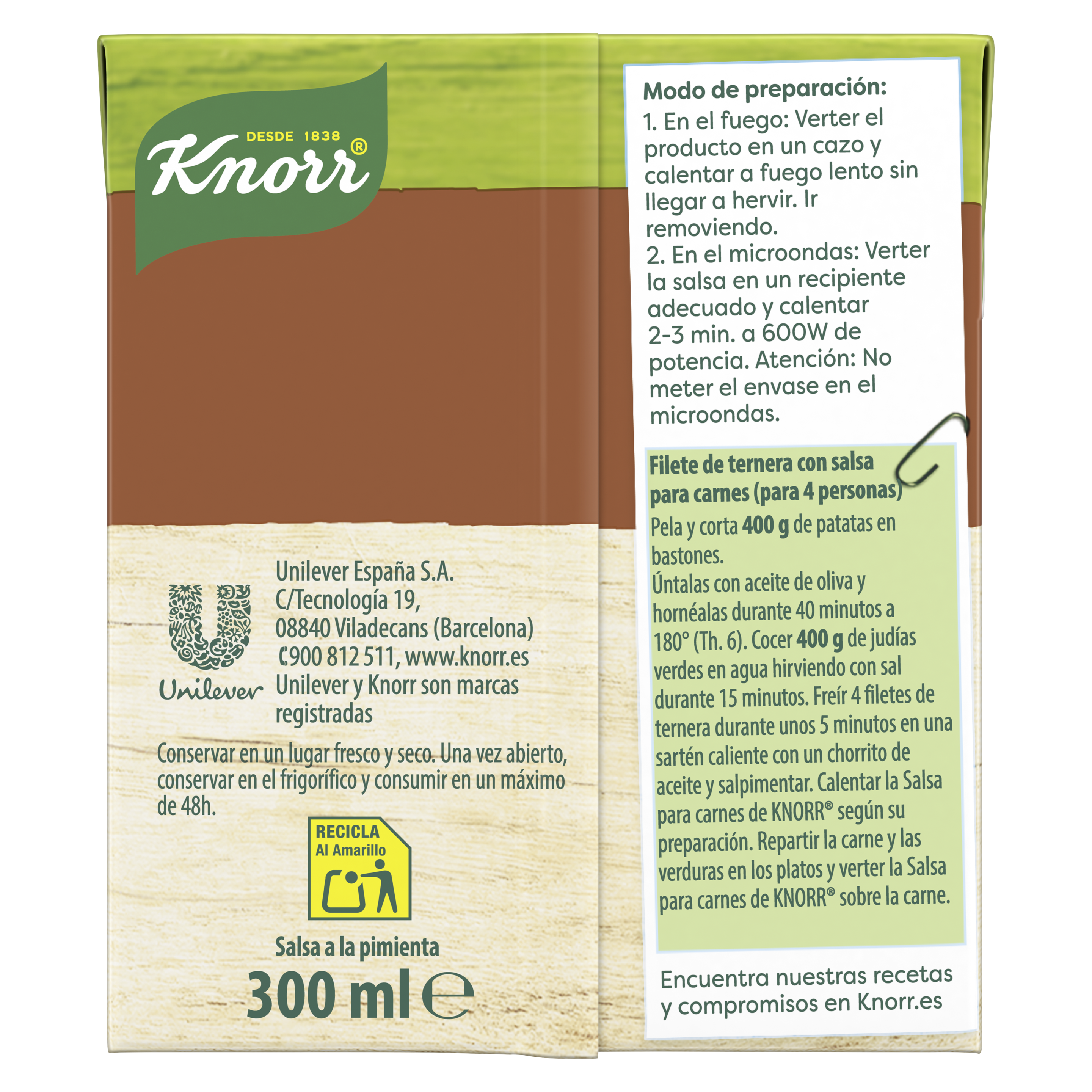 Knorr Salsa a la Pimienta 300ml packshot