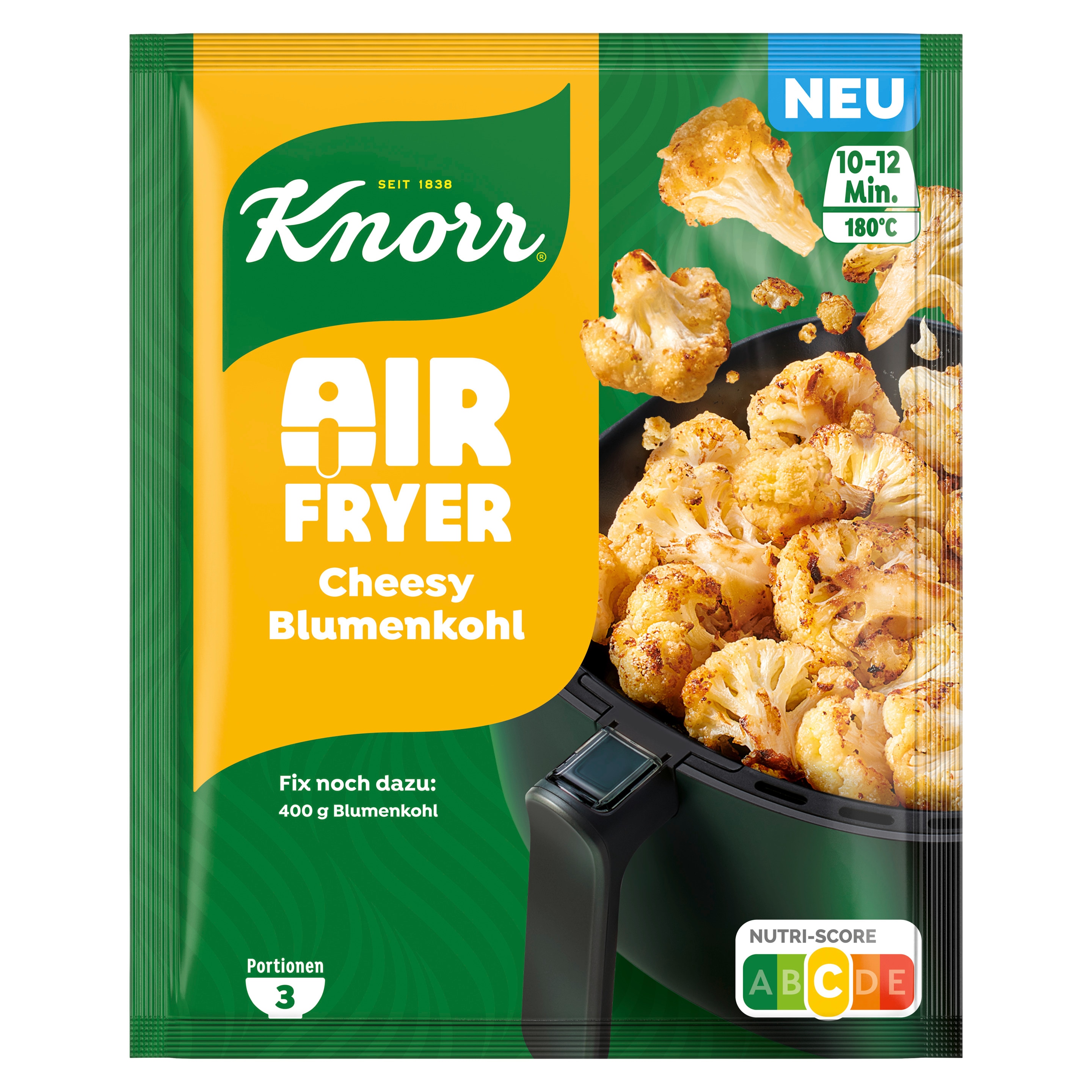 Air Fryer Produkt Cheesy Blumenkohl