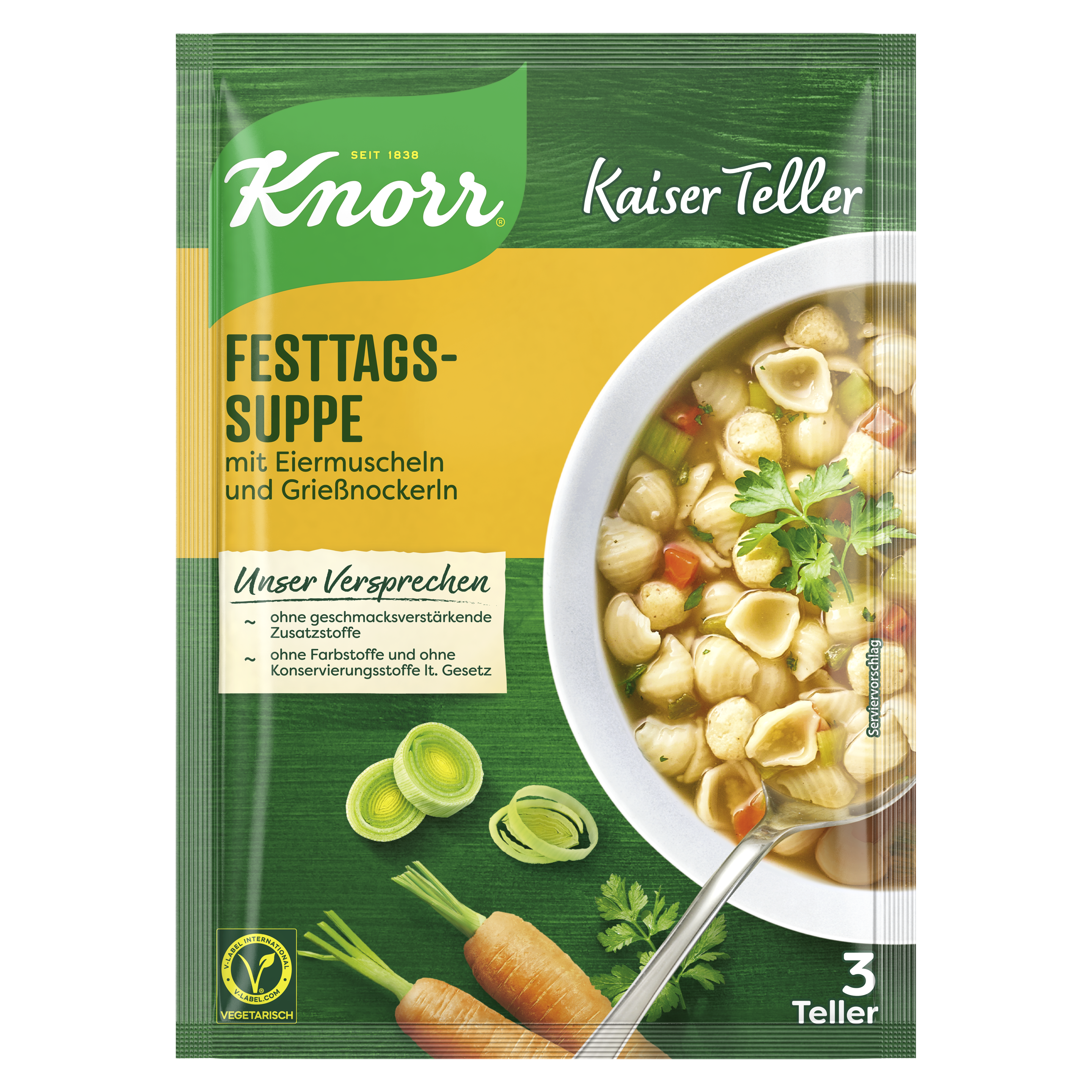 Knorr Kaiser Teller Festtagssuppe 3 Teller 42g packshot