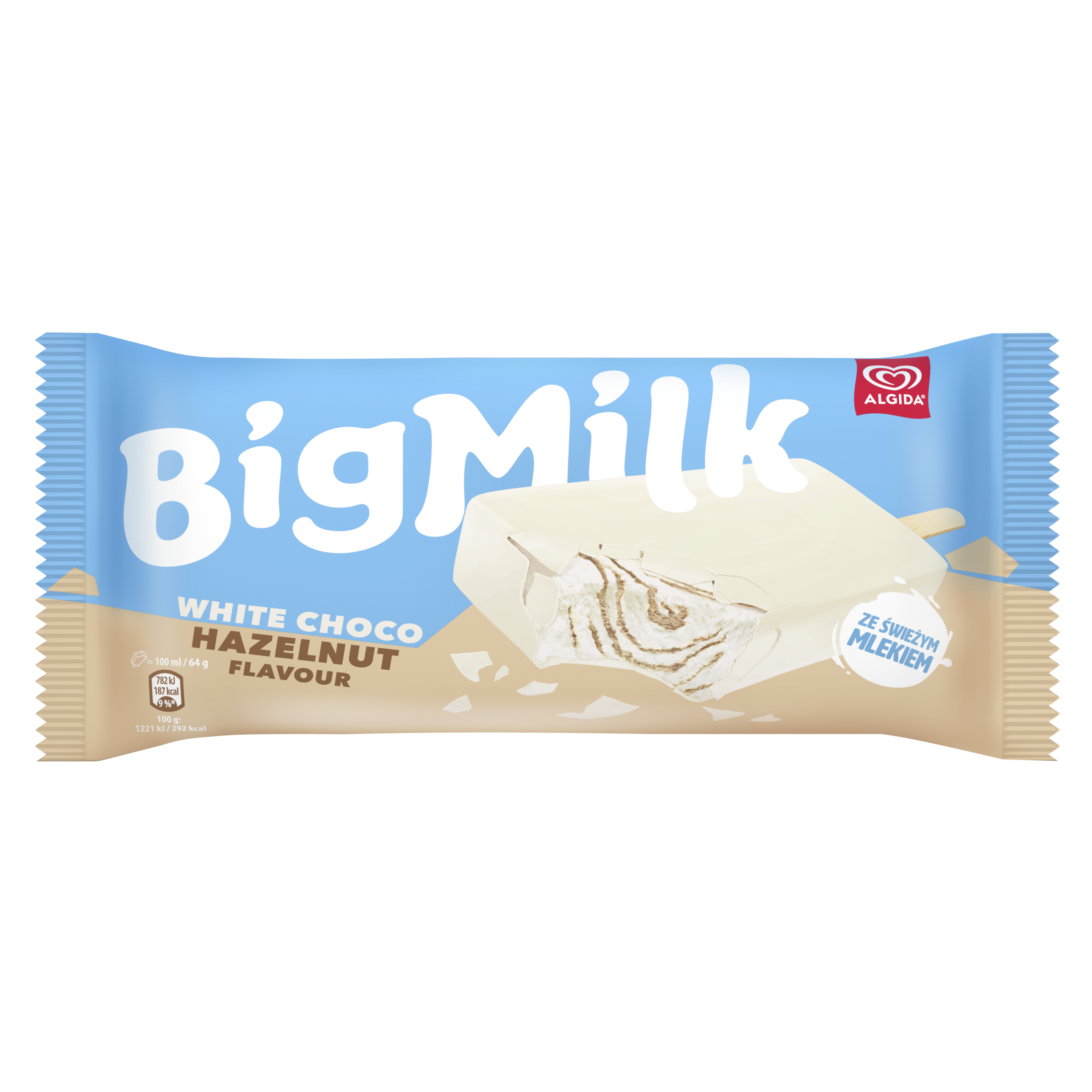 BIG MILK White Choco Hazelnut Flavour 100 ml packshot
