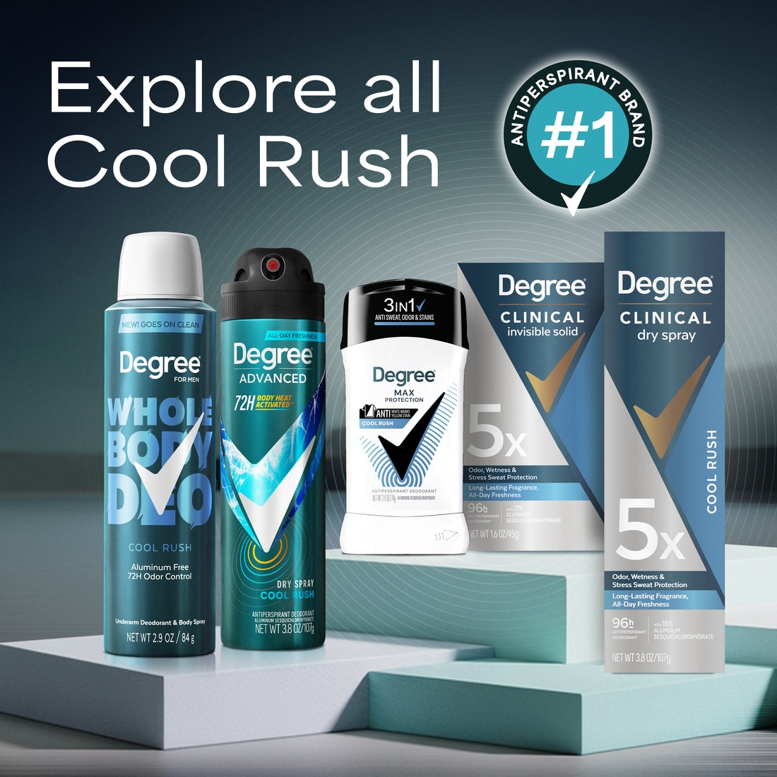 Cool Rush Whole Body Deodorant Spray For Men, Aluminum Free