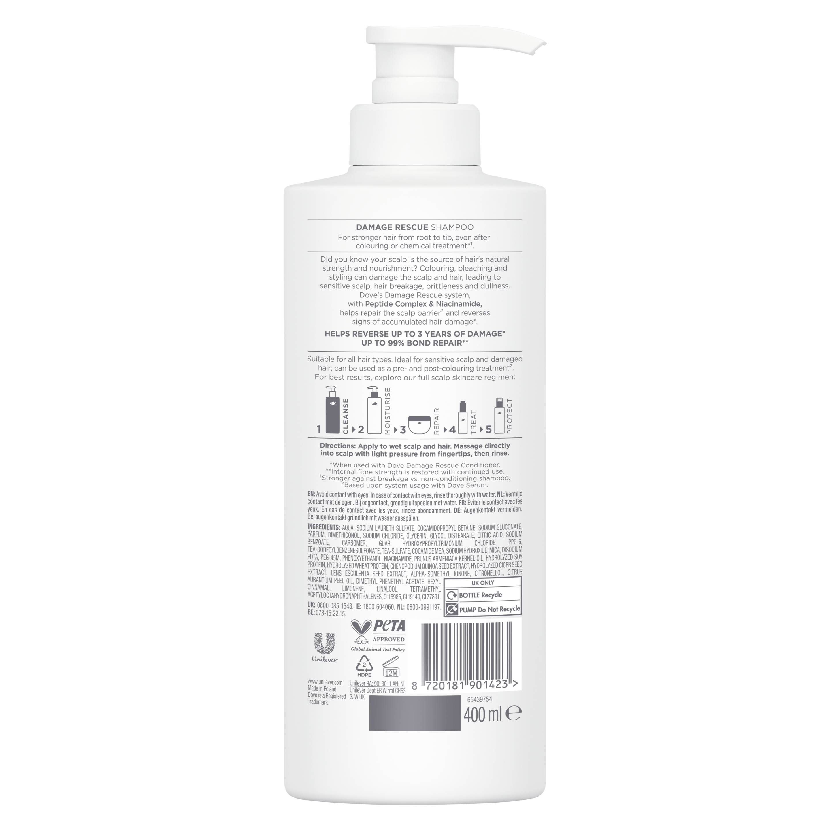 Scalp + hair therapy Damage Rescue Shampoo 400 ml