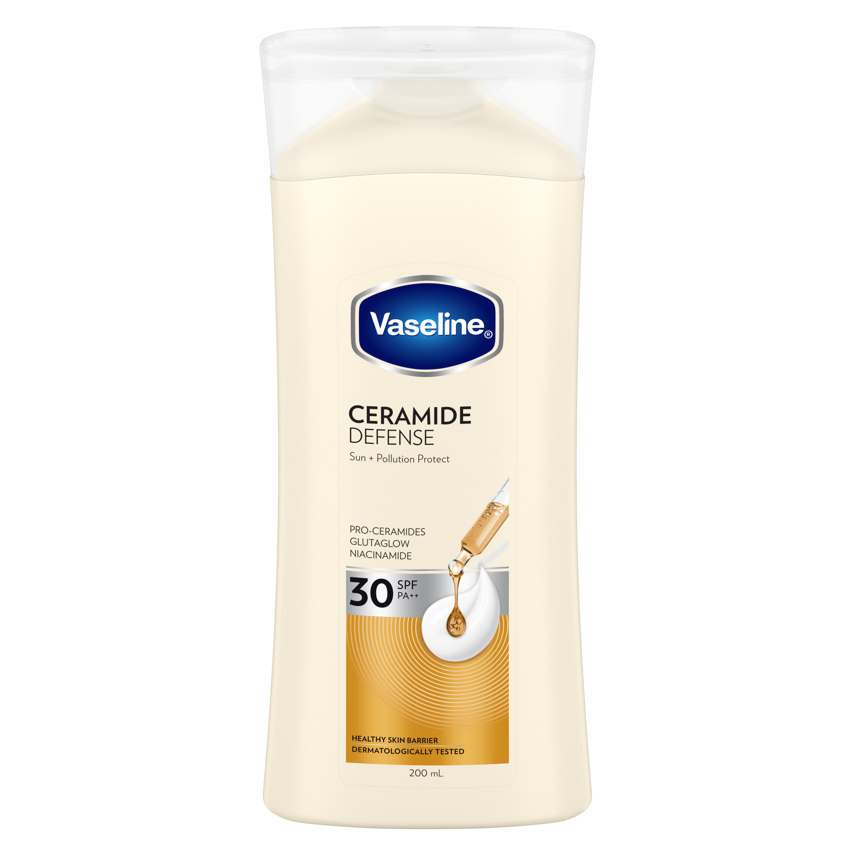 Vaseline HEALTHY WHITE UV HAND BODY LOTION  SUN + POLLUTION PROTECTION SPF25  200ML packshot