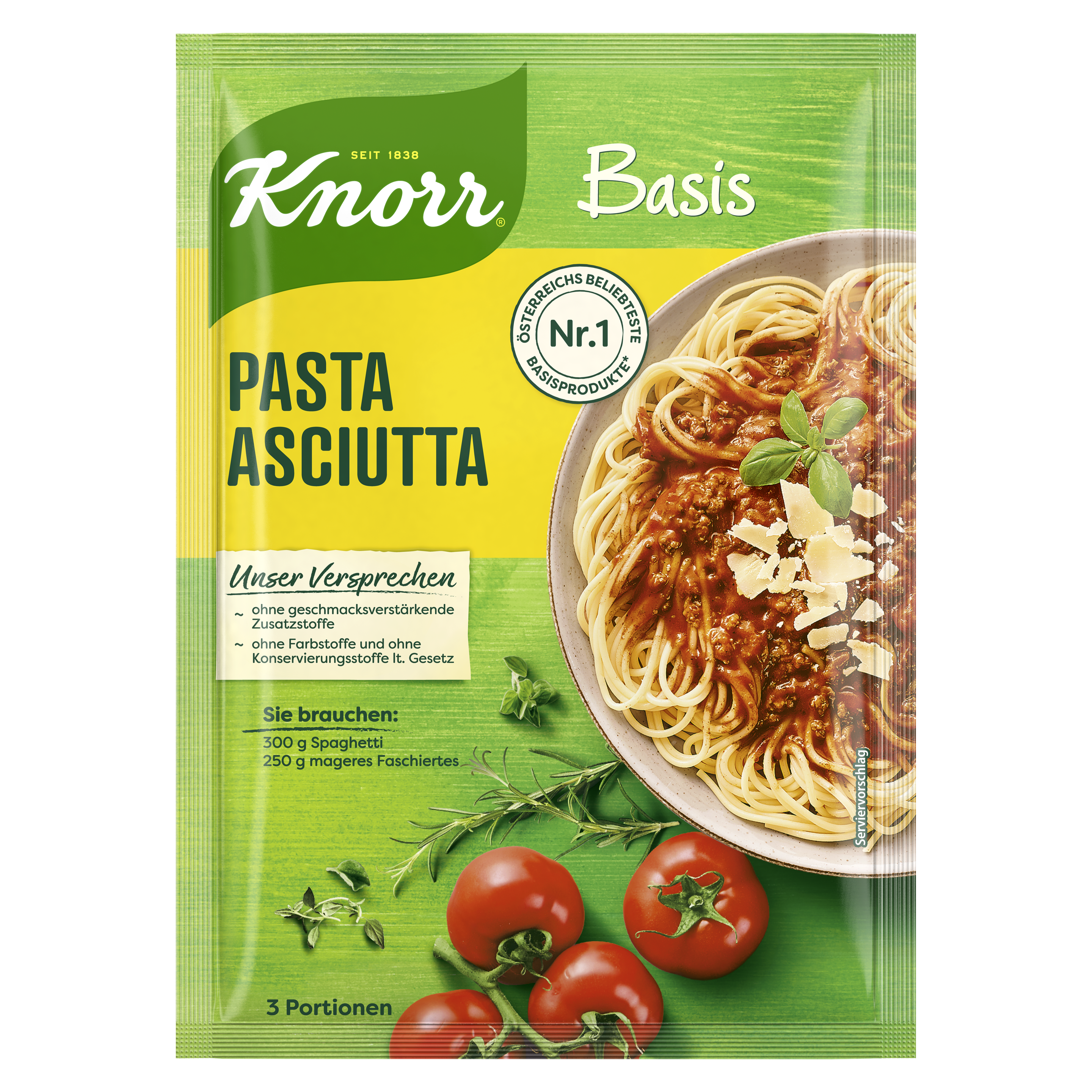 Knorr Basis Pasta Asciutta 69g Beutel packshot