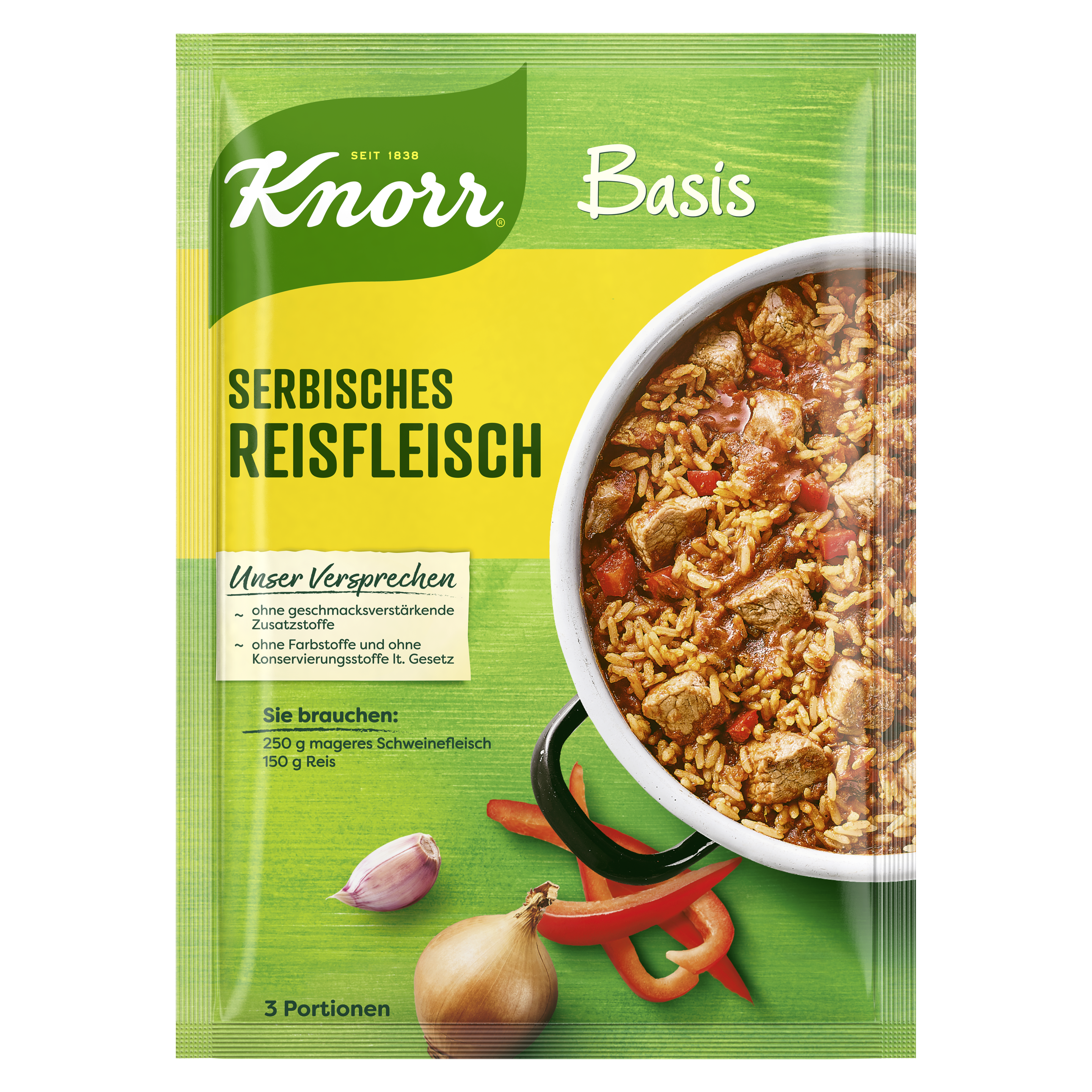 Knorr Basis Serbisches Reisfleisch 3 Portionen 40g packshot