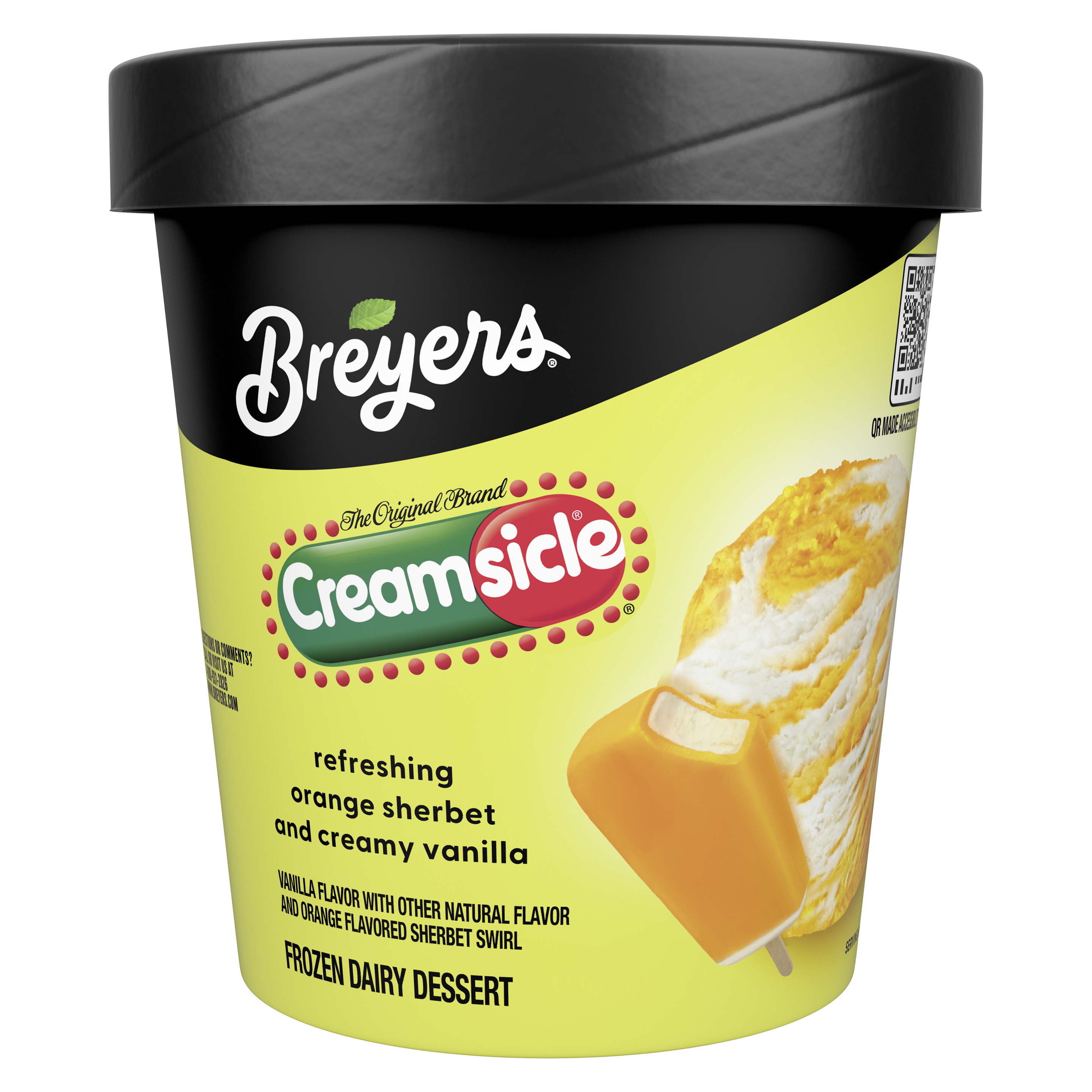 A 16 ounce tub of Breyers® Creamsicle front of pack image packshot