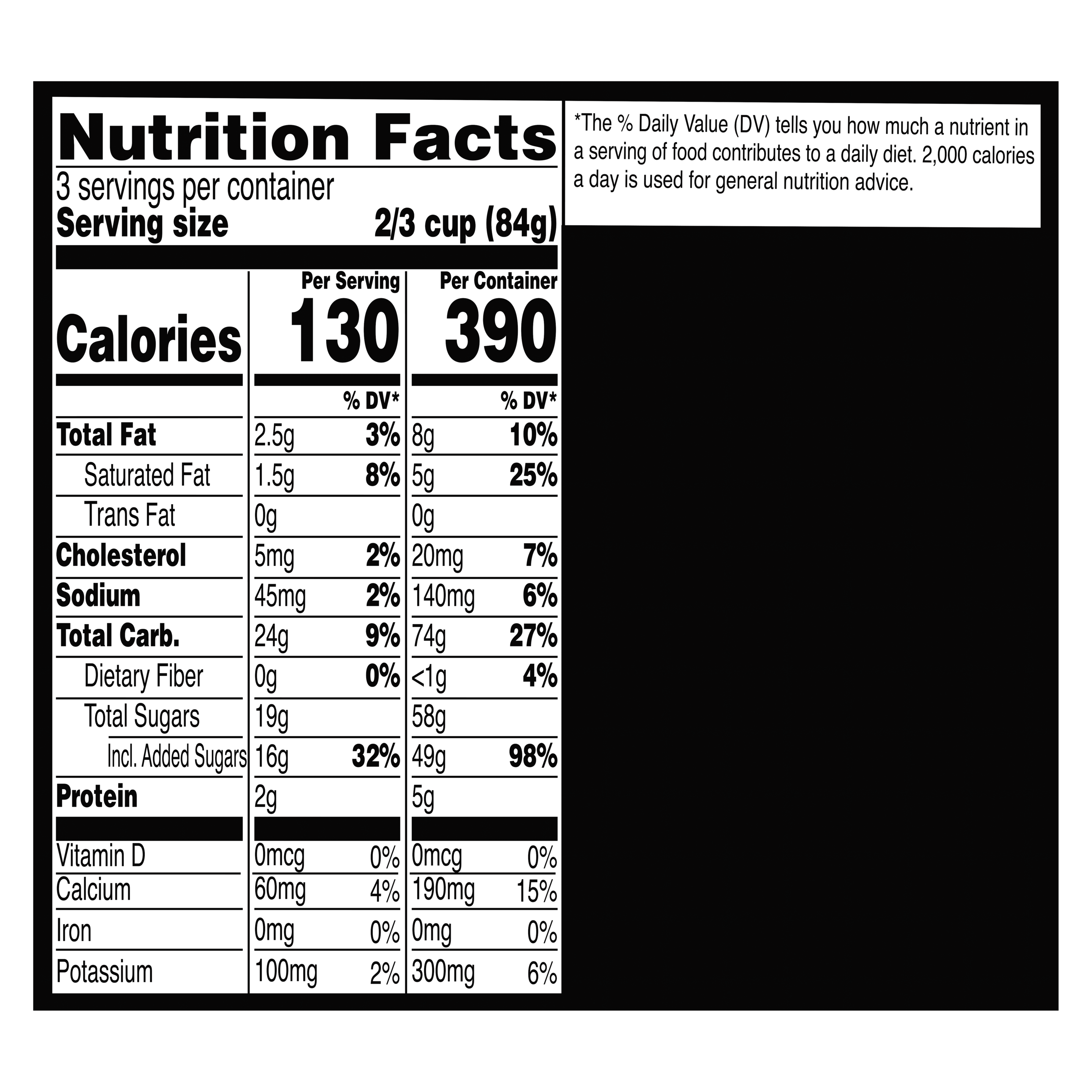 A 16 ounce tub of Breyers® Creamsicle Nutritional Panel