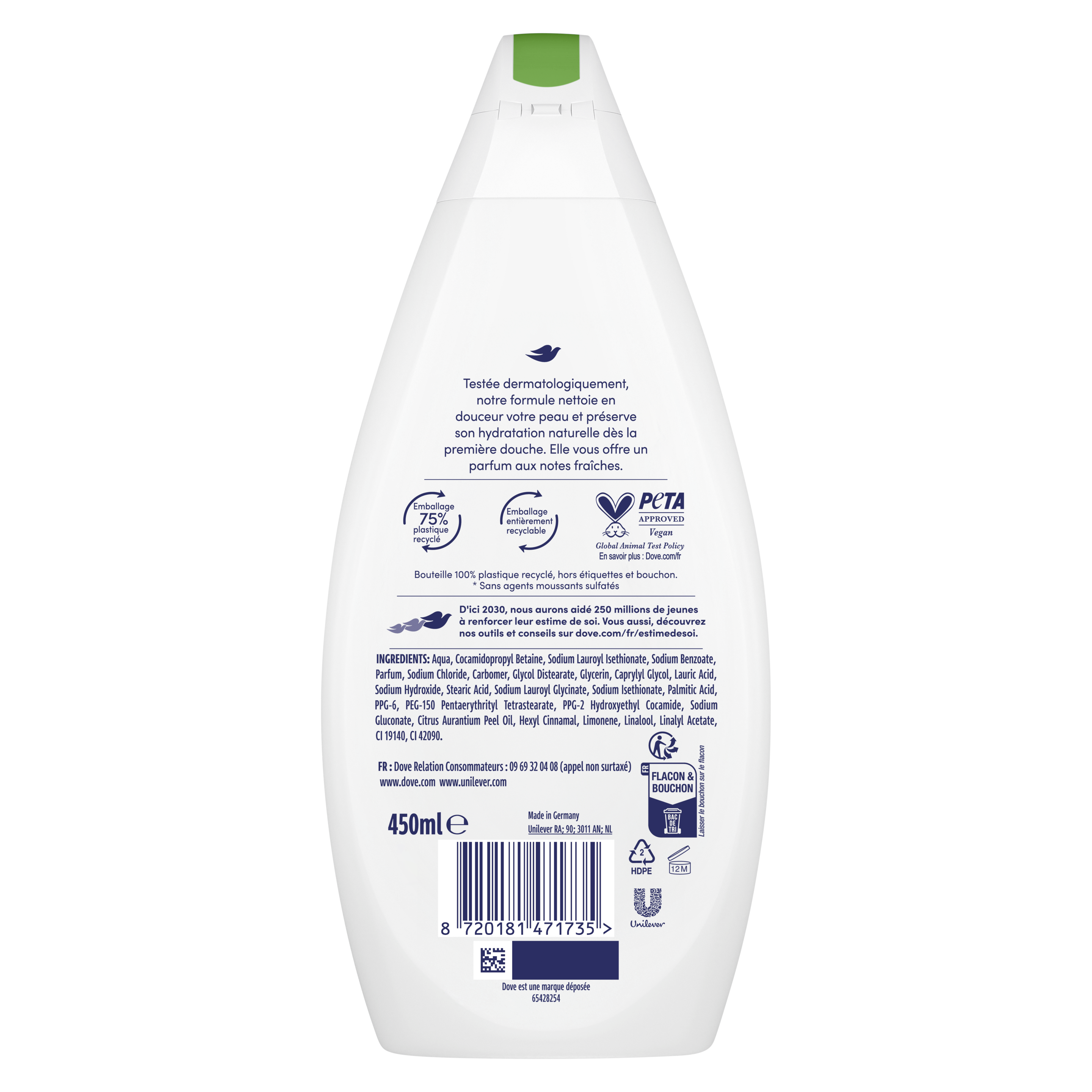 Dove Gel Douche Fraîcheur 450ml packshot