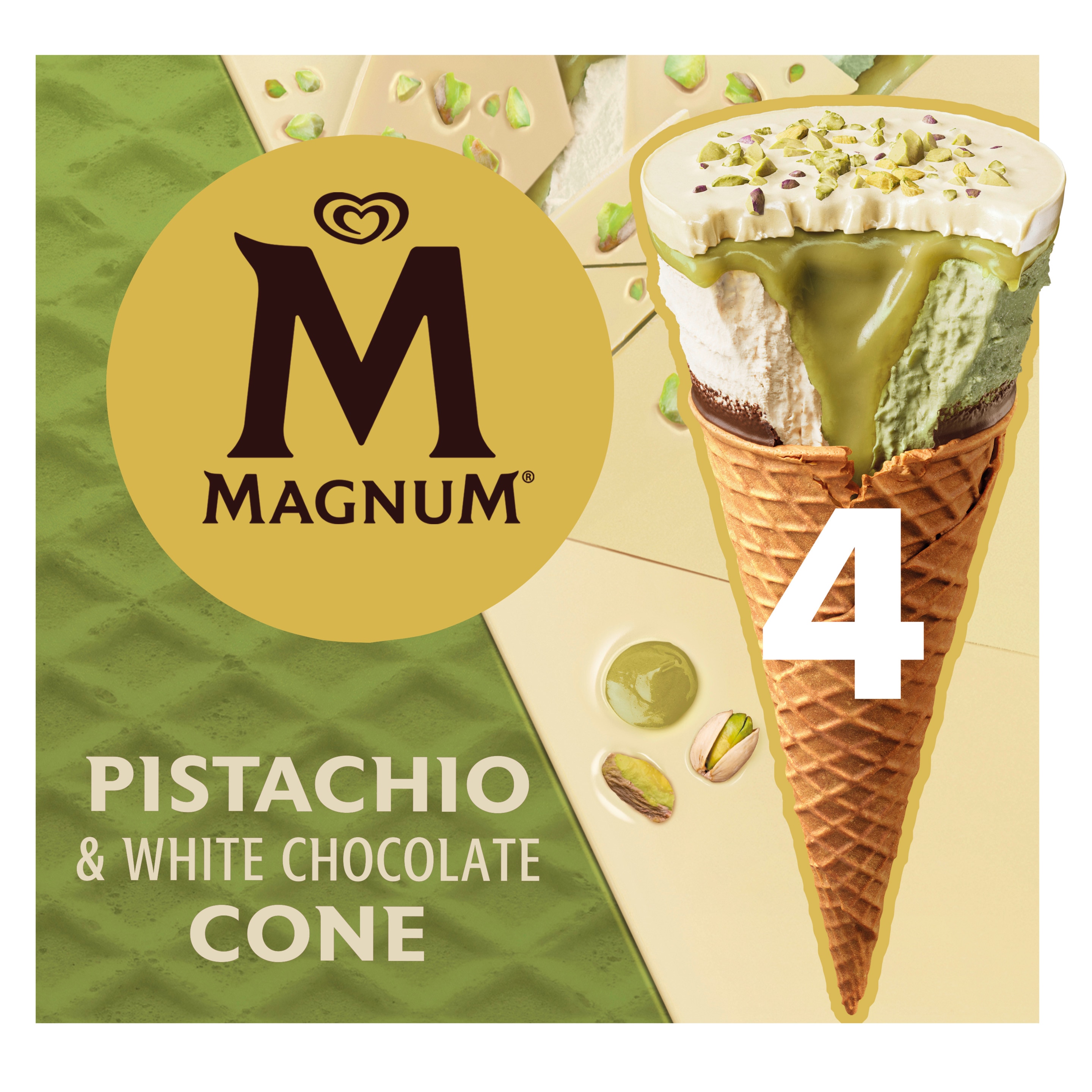 Magnum Cornet Pistachio & White Chocolate 4 x 90 ml - Magnum Schweiz packshot