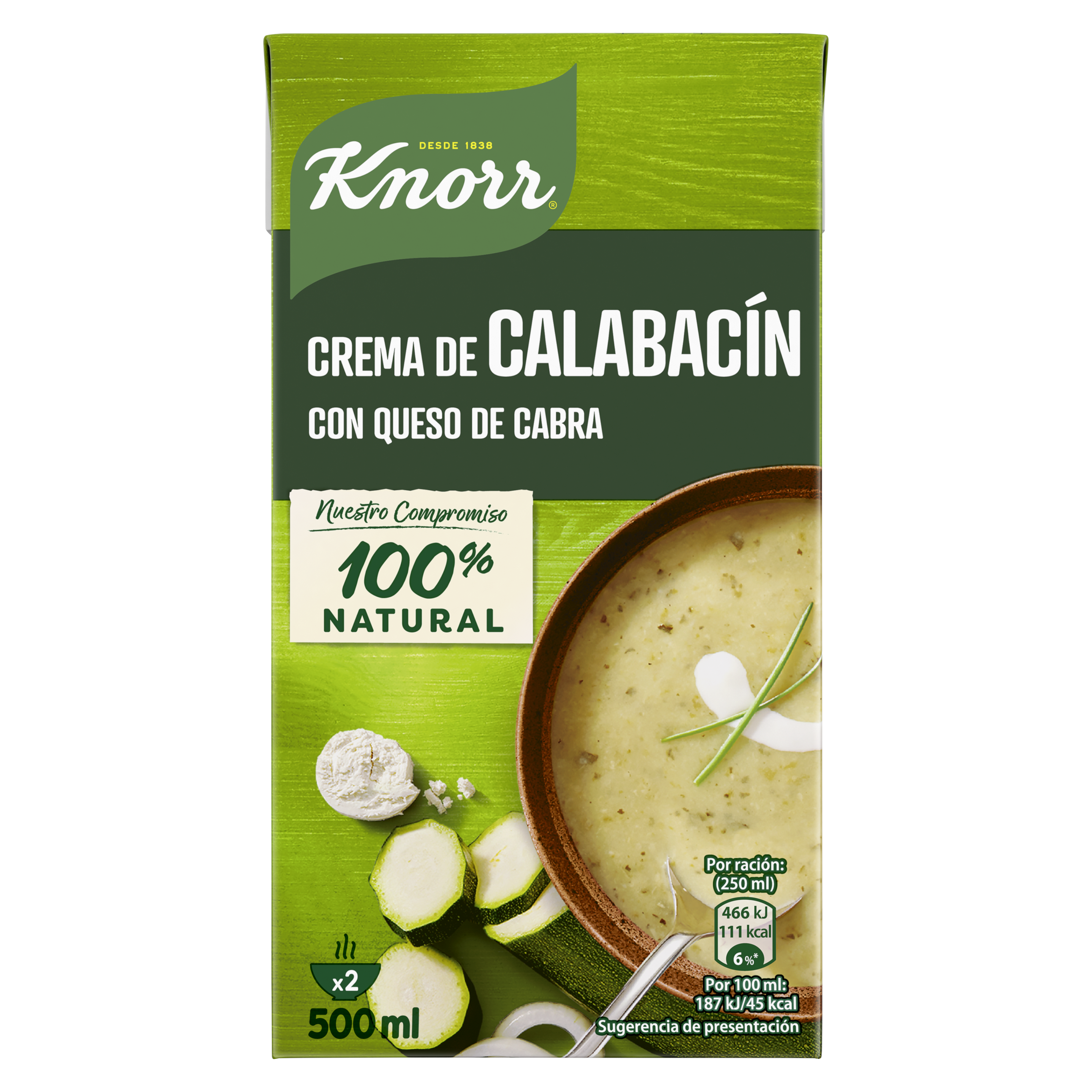 Crema de Calabacín con Queso de Cabra 500ml packshot