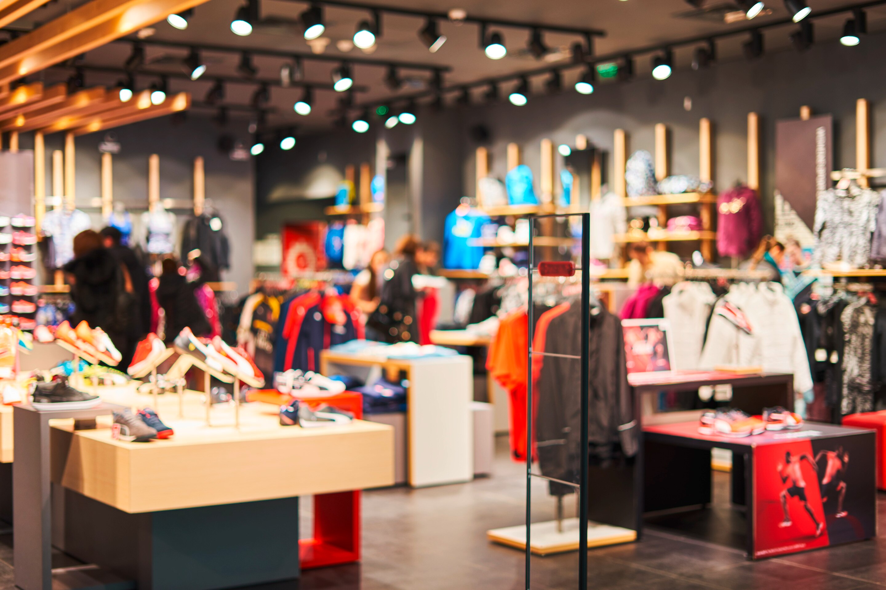 A display of sportswear for men.