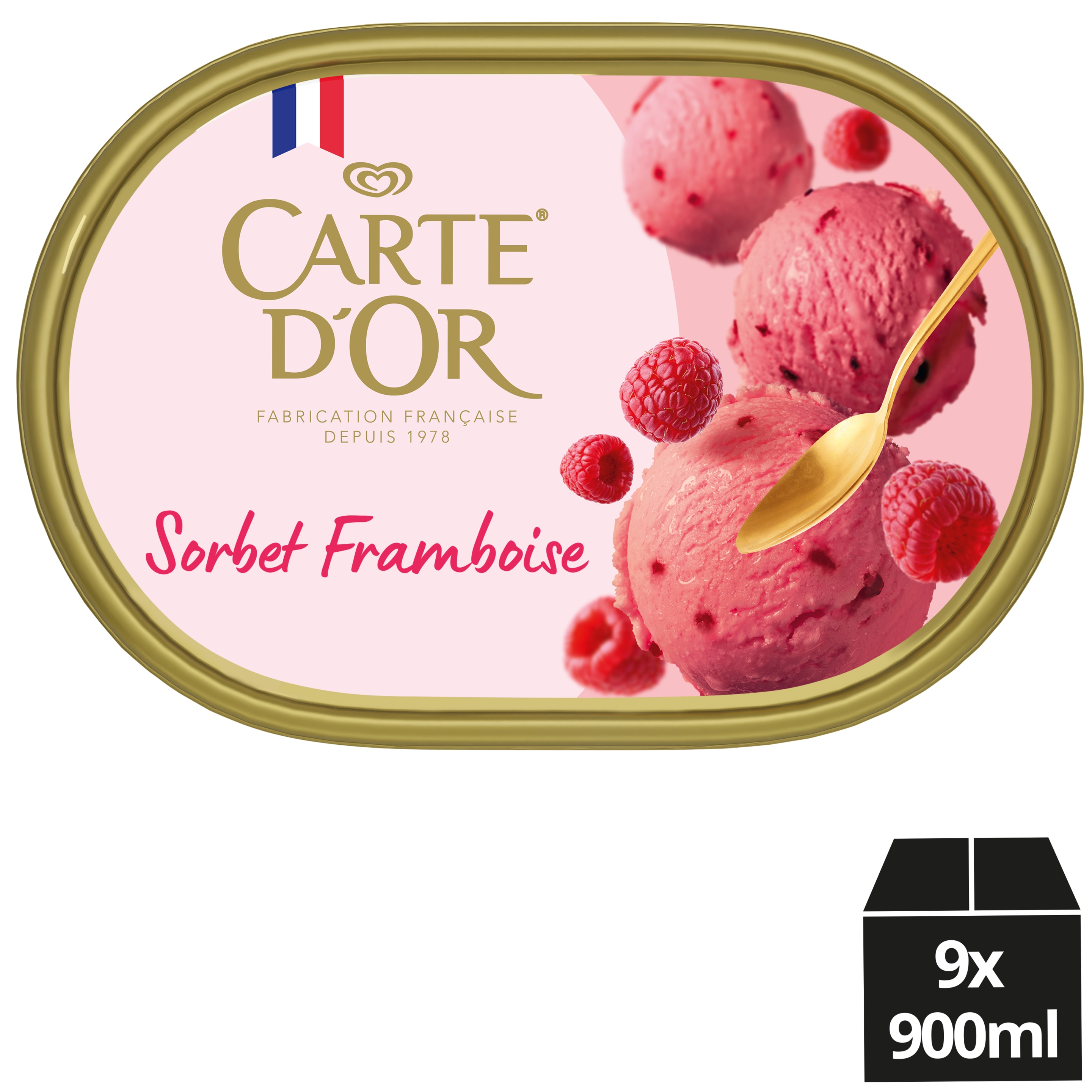 Carte D'Or Dessert Glacé FRAMBOISE 900 ML packshot