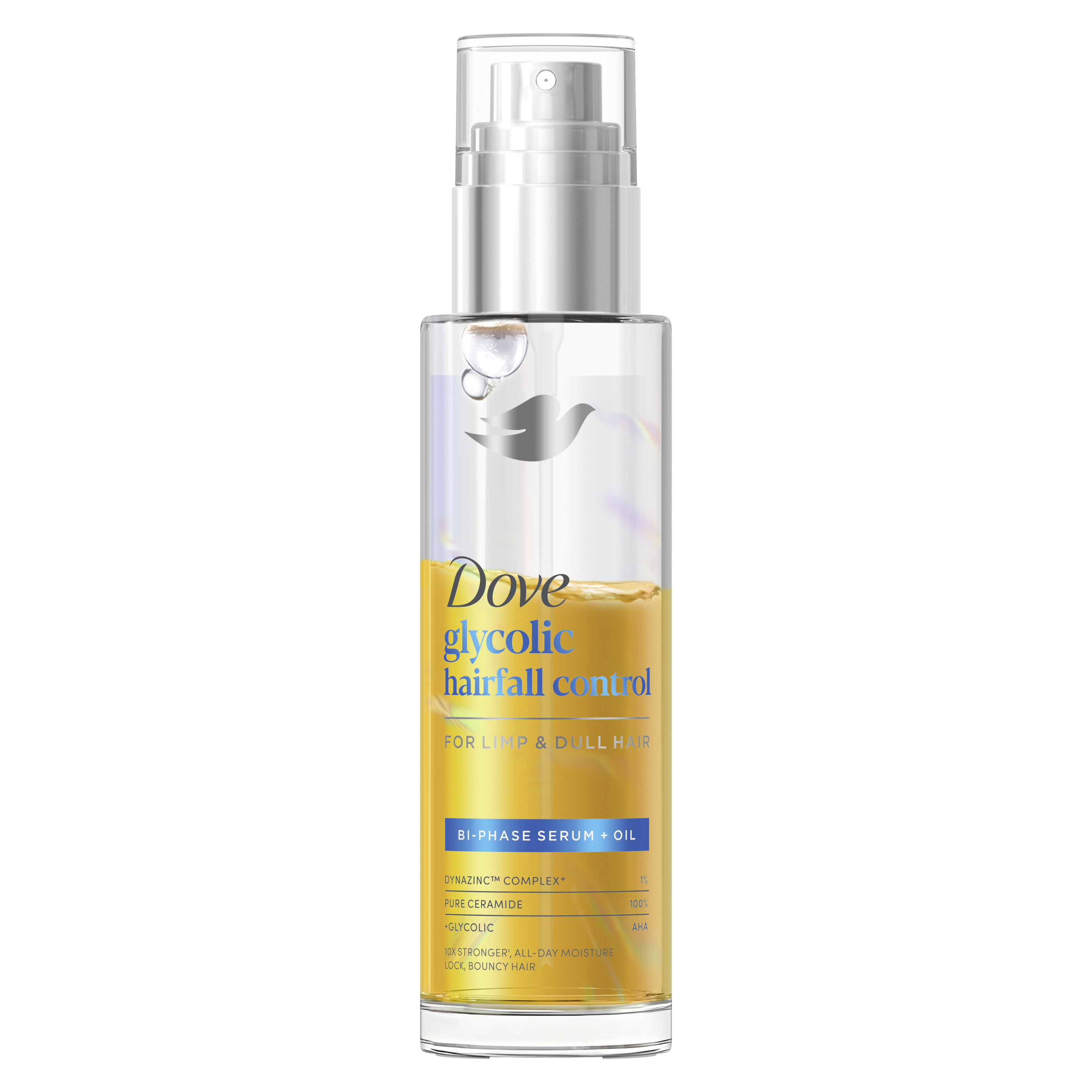 Dove Biphase Serum + Oil Glycolic Hairfall Control 77ml packshot