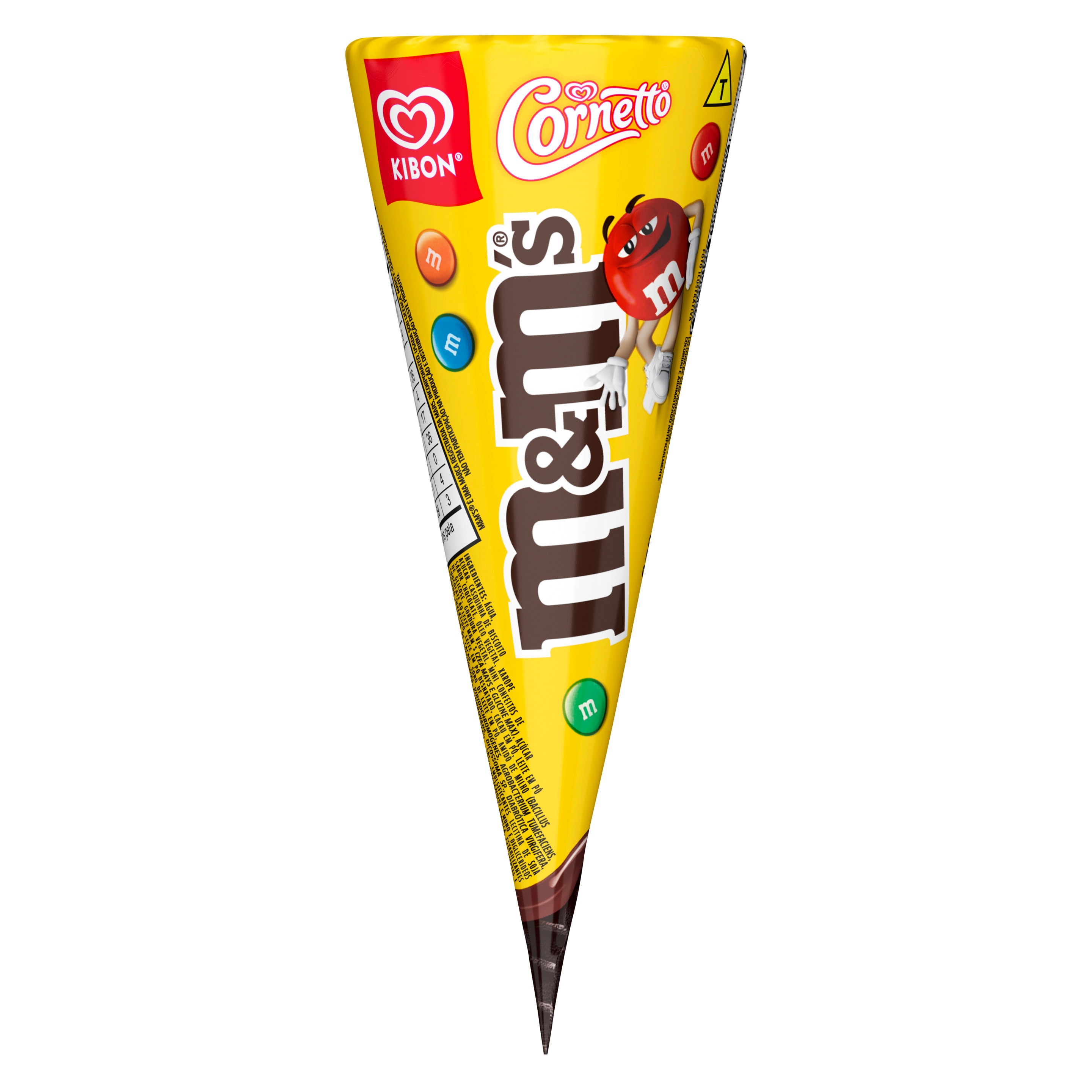 Cornetto M&M's com confeitos coloridos no topo packshot