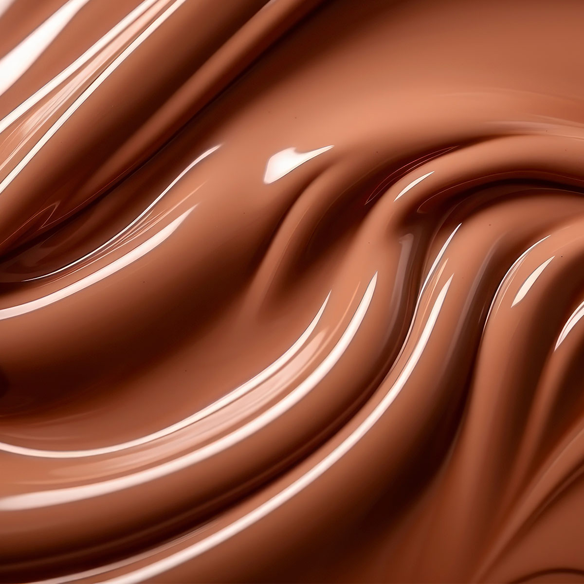 Smooth, melted milk chocolate