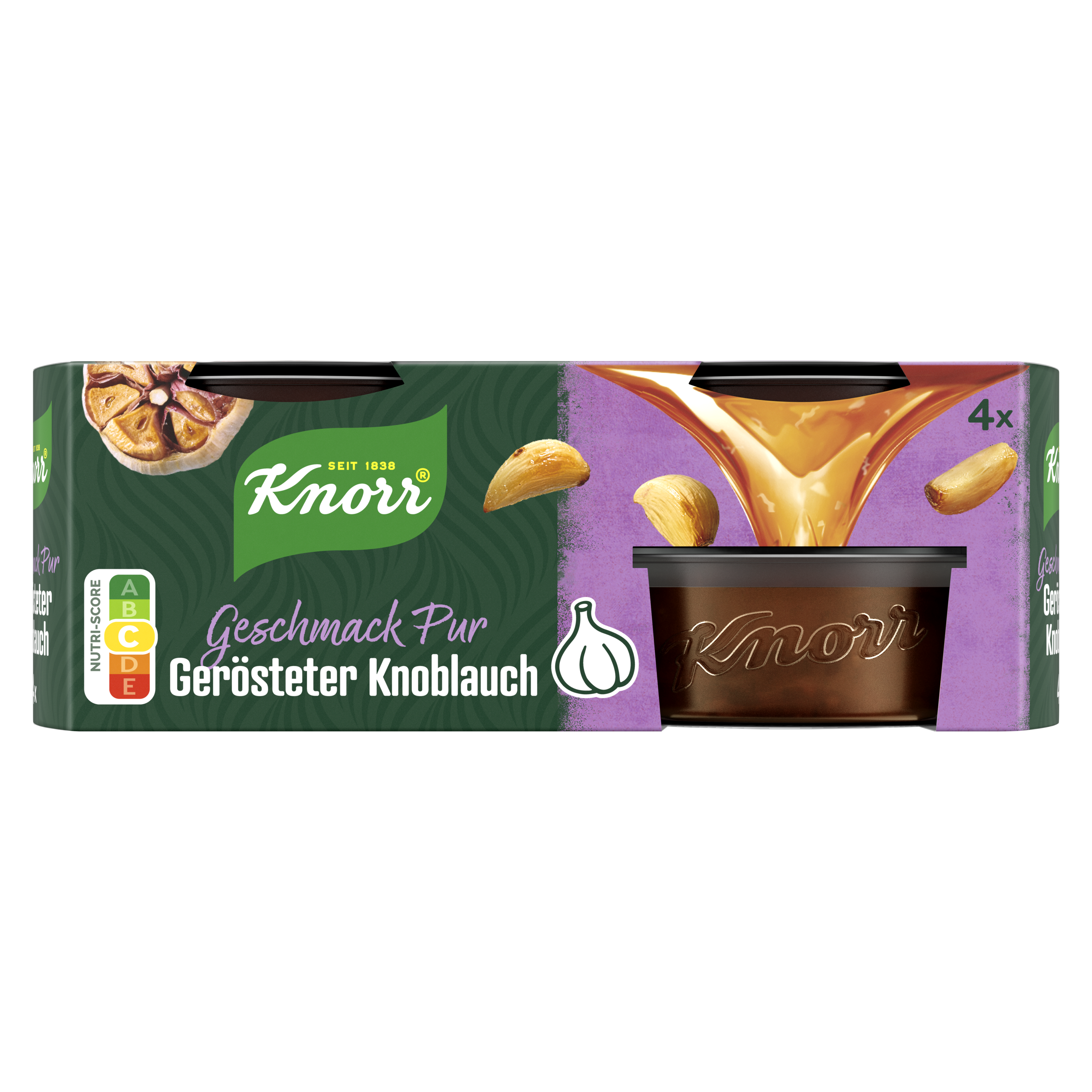 Knorr Geschmack Pur Gerösteter Knoblauch 4 x 26 g packshot