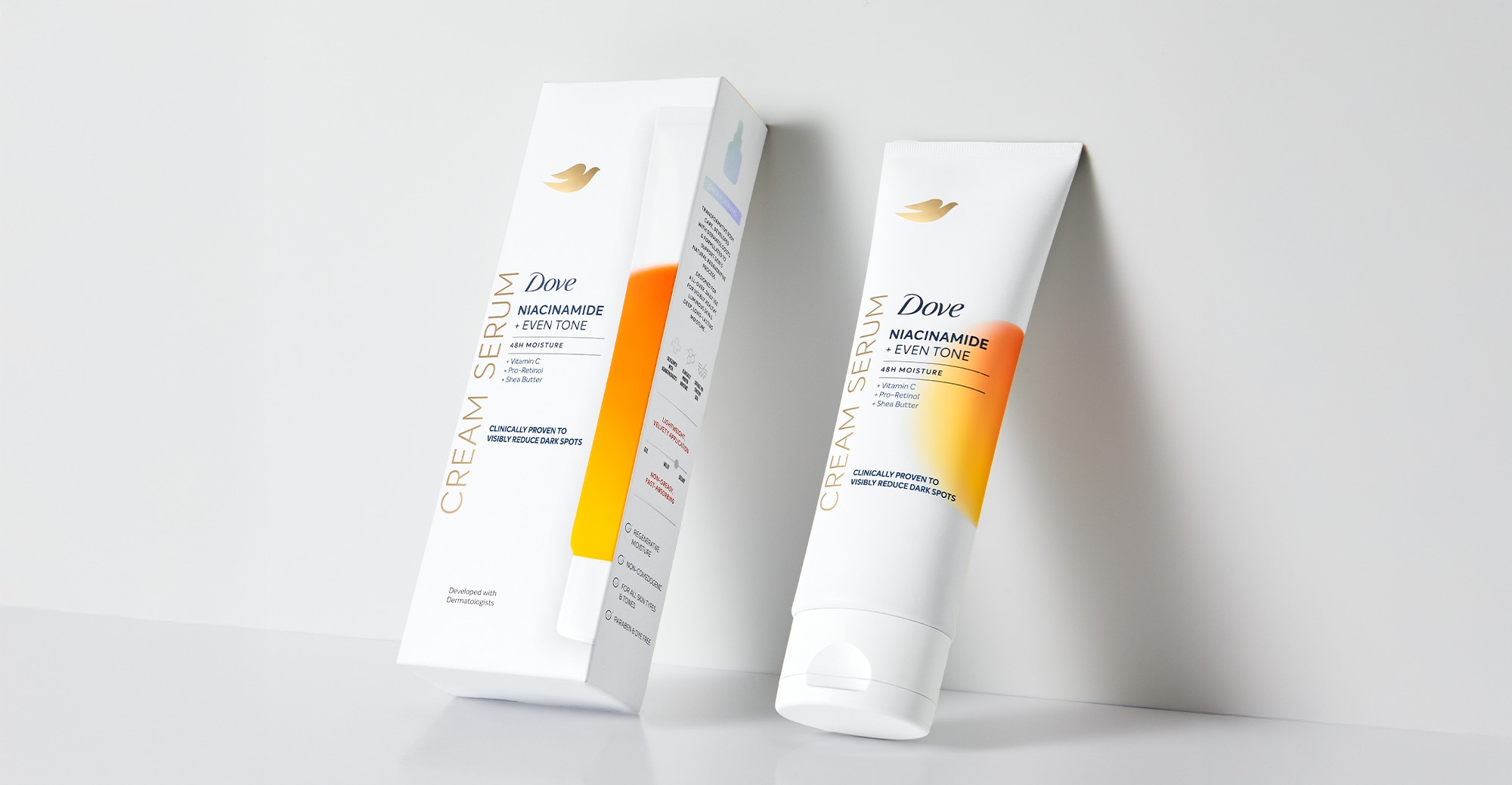 Image showing the Dove Niacinamide Even Tone product range