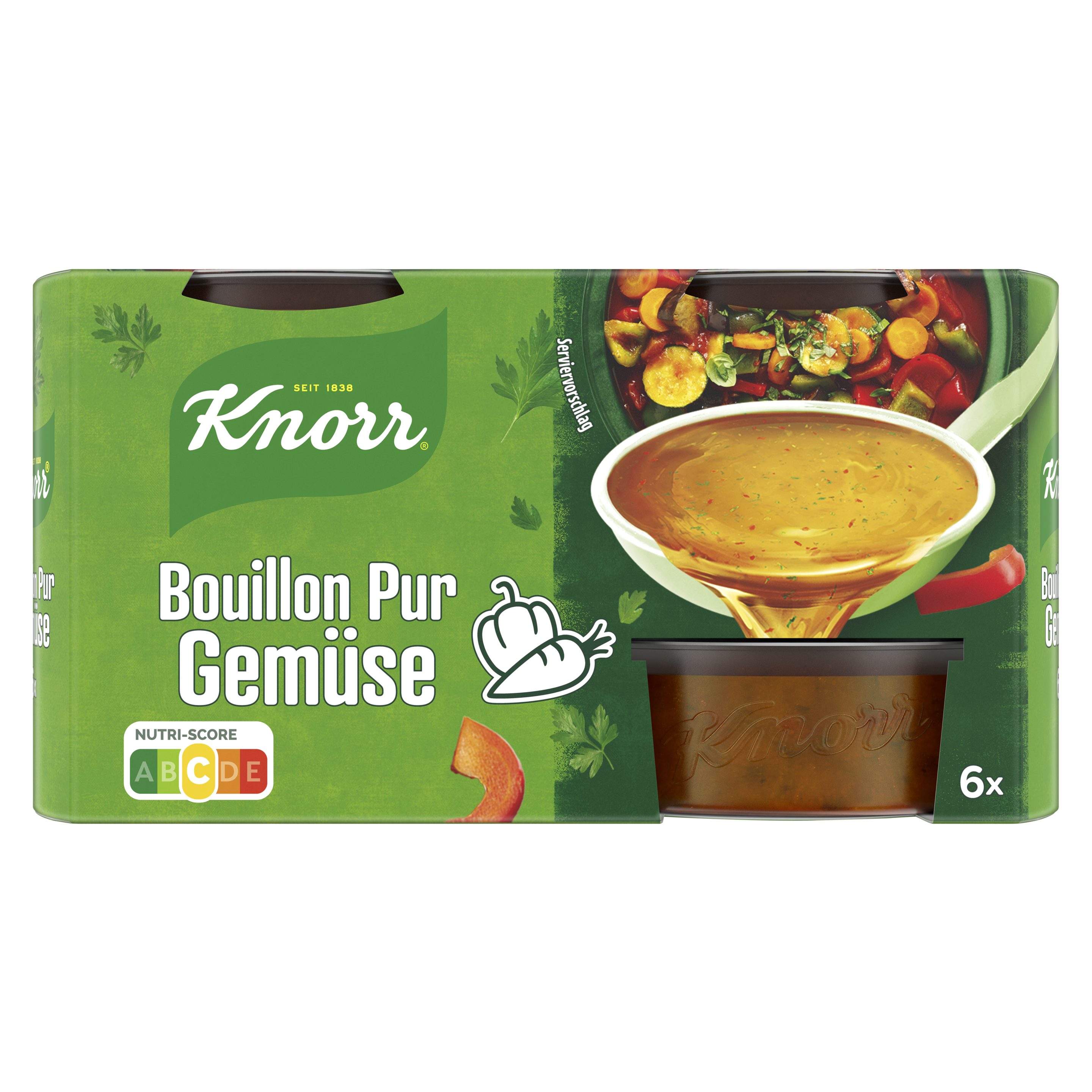 Knorr Bouillon Pur Gemüse 6er 3L Töpfchen packshot