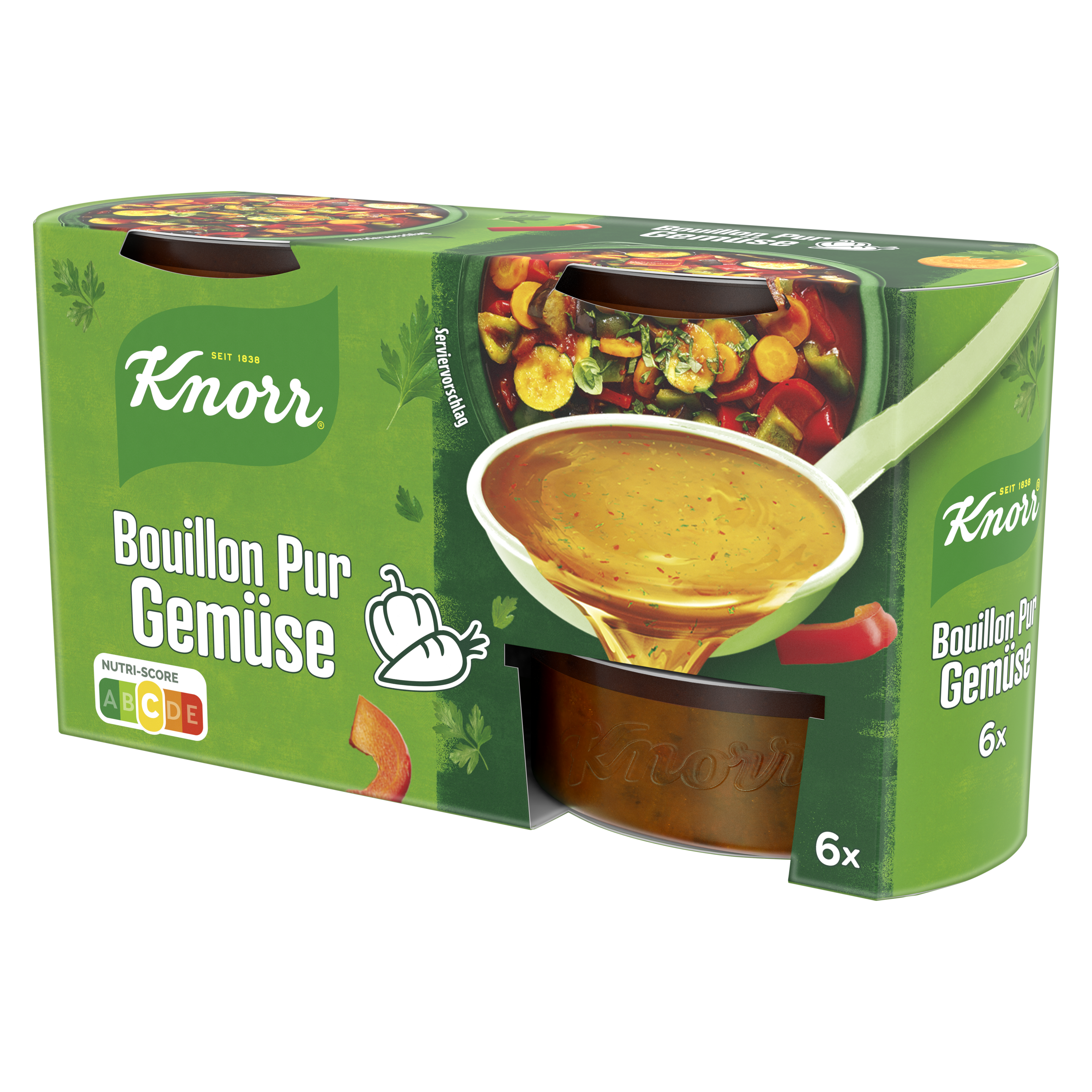Knorr Bouillon Pur Gemüse 6er 3L Töpfchen