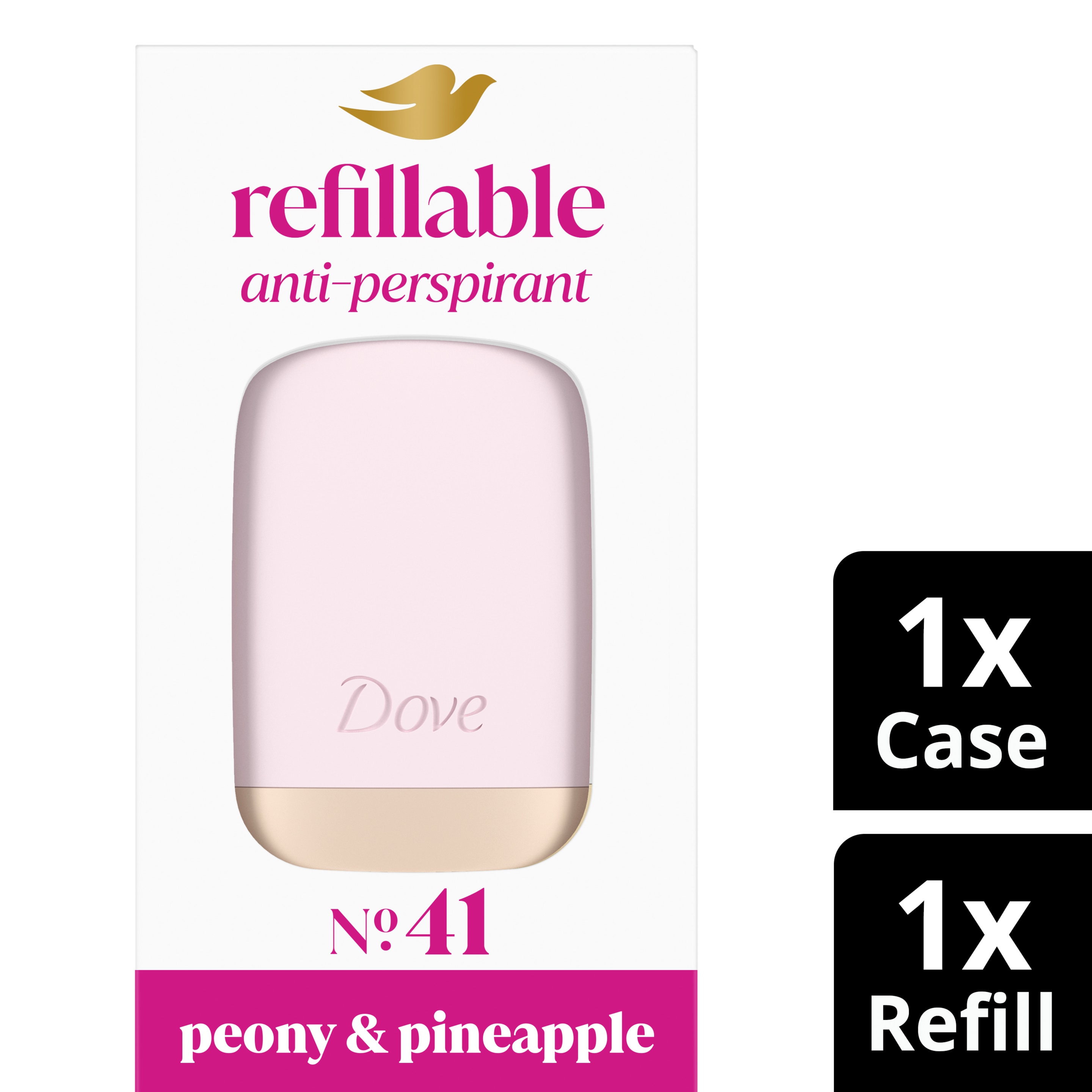 Dove 72hr Peony & Pineapple Antiperspirant Refill + Case Starter Kit 35ml