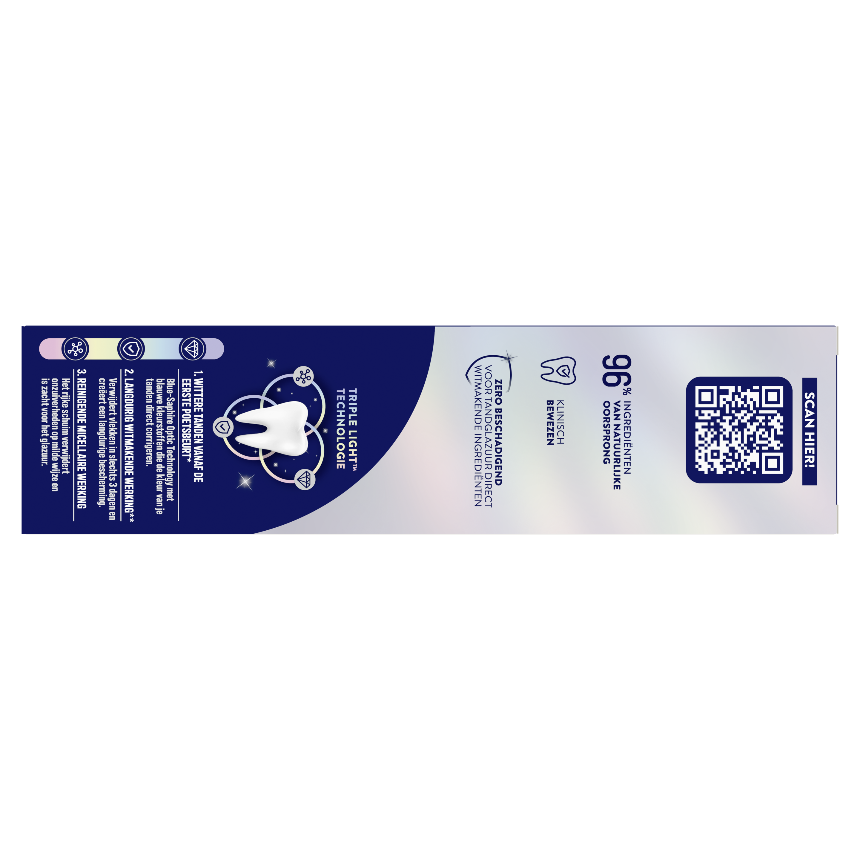Prodent White Now 3-in-1 75ml - Achterkant Folding Box