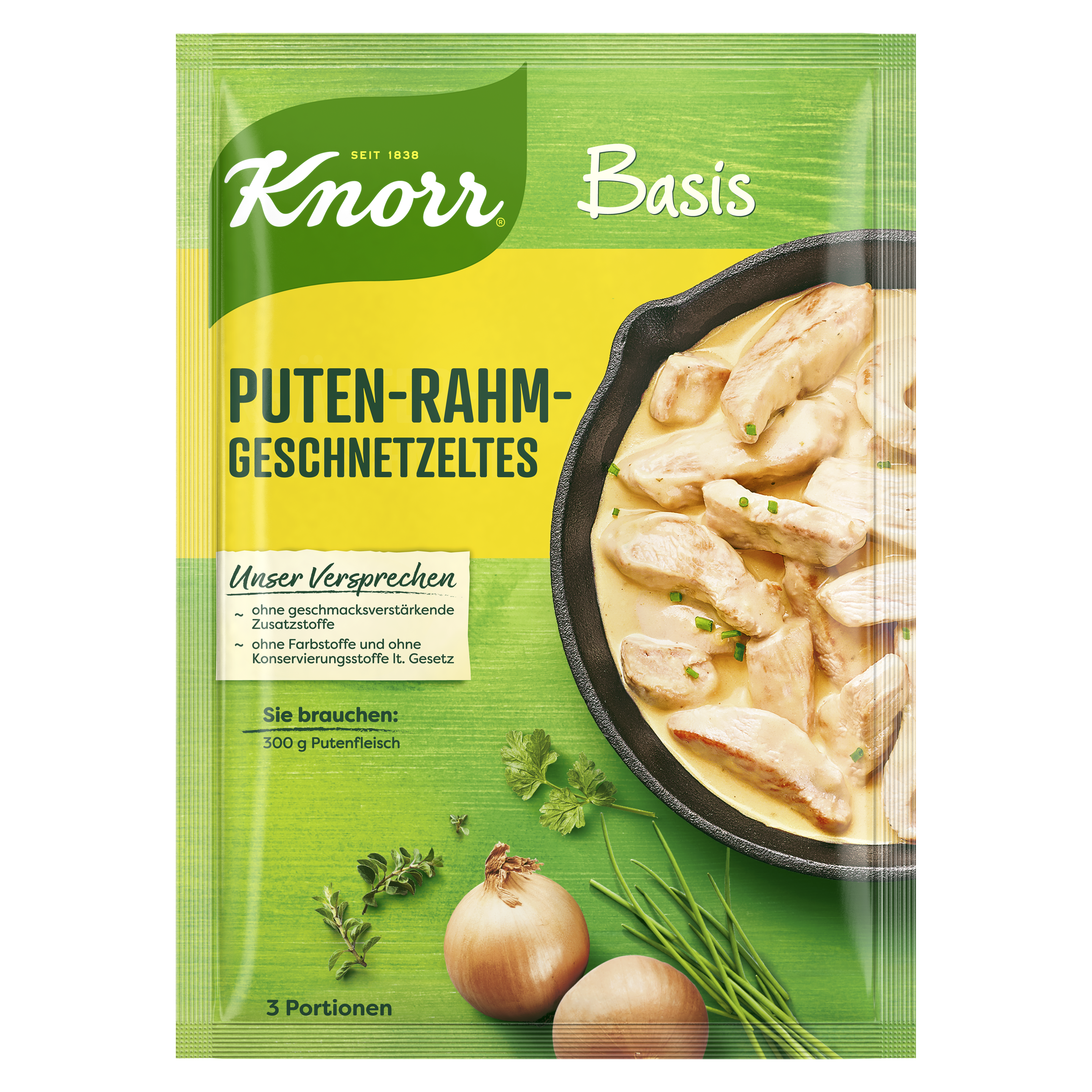 Knorr Basis Puten- Rahmgeschnetzeltes 3 Portionen 56g packshot