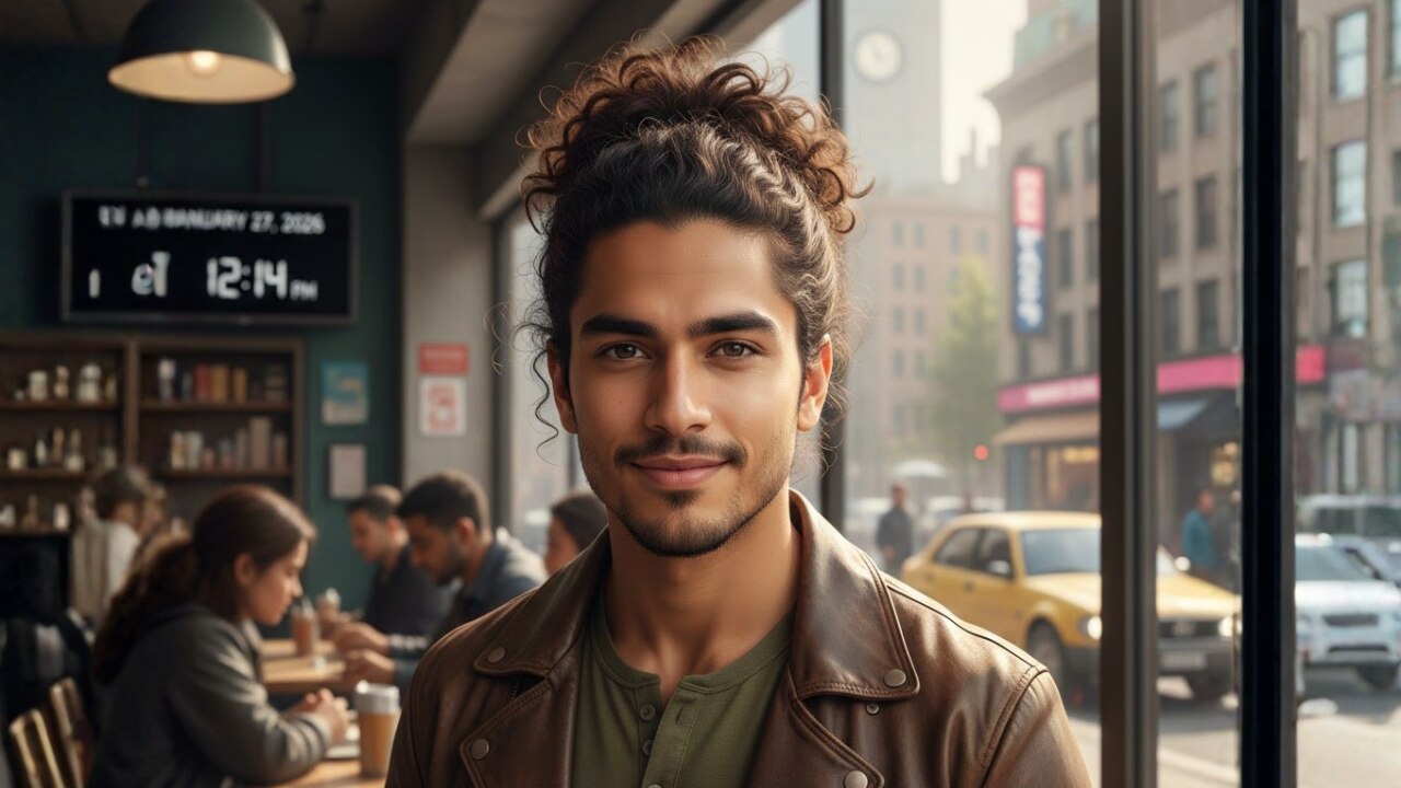 6. The Man Bun with Curls: