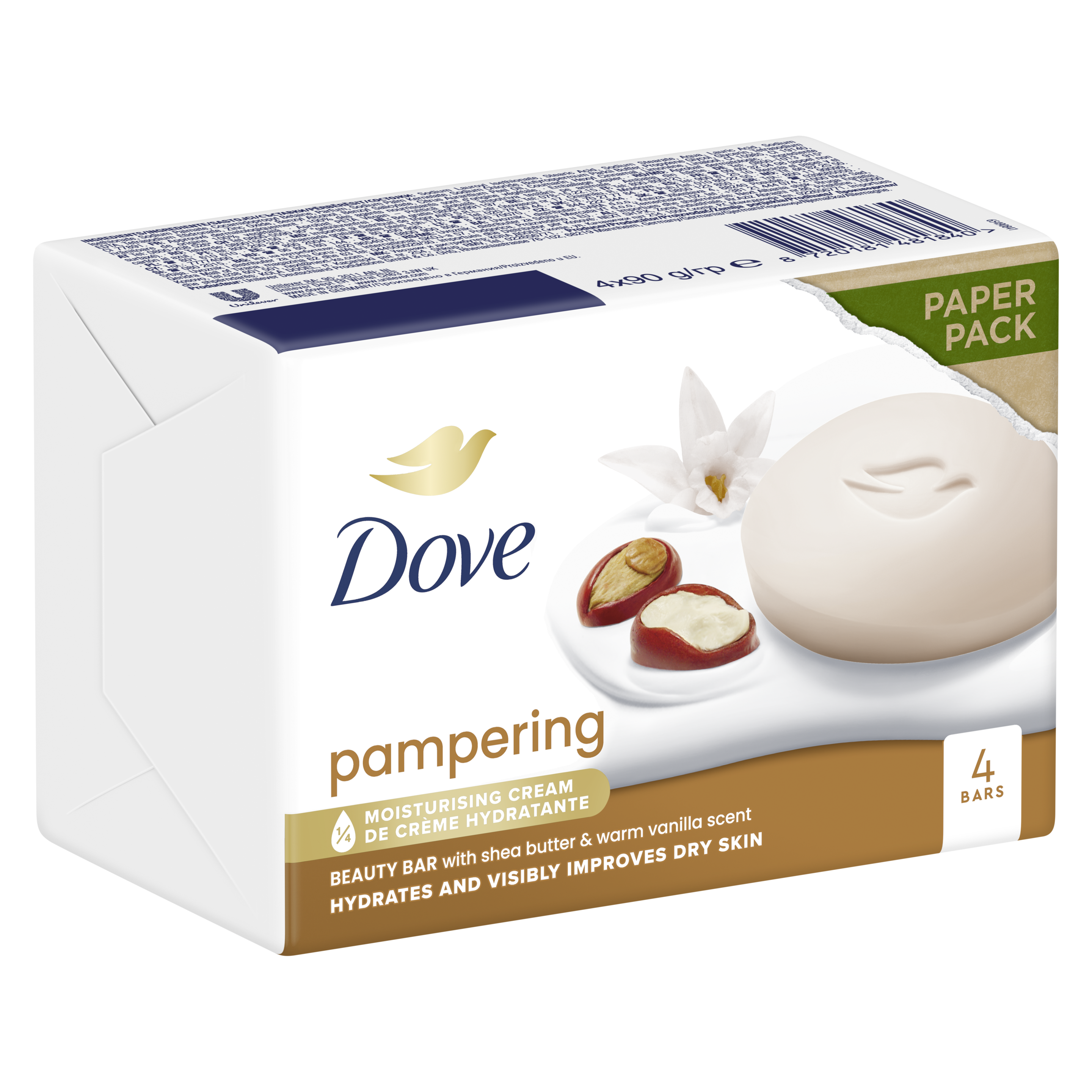 Sabonete Purely Pampering Manteiga de Karité e Baunilha 4x90g packshot
