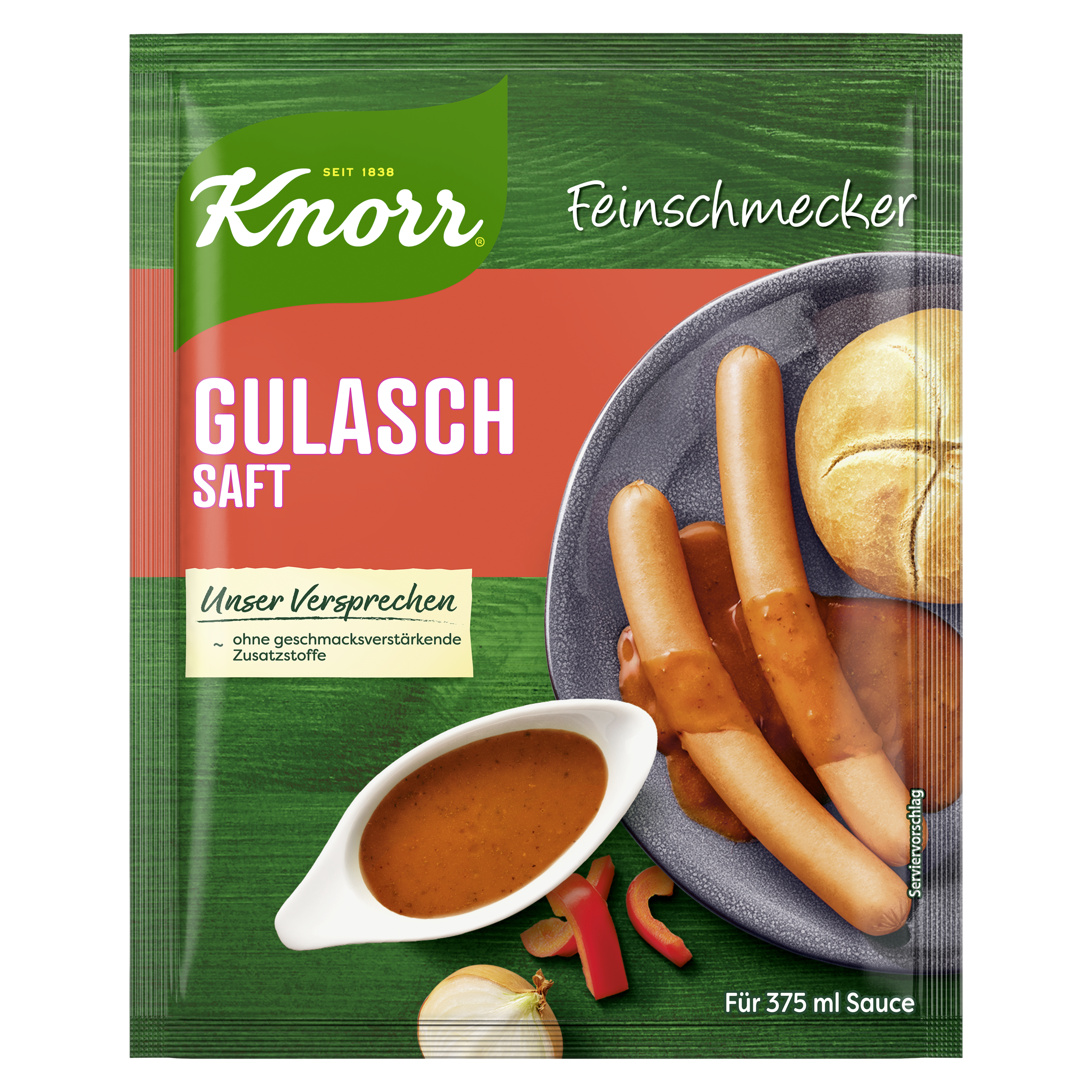 Knorr Feinschmeckersauce Gulasch Saft 375ml Beutel packshot