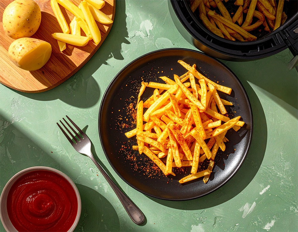Selbstgemachte Pommes aus der Heißluftfritteuse