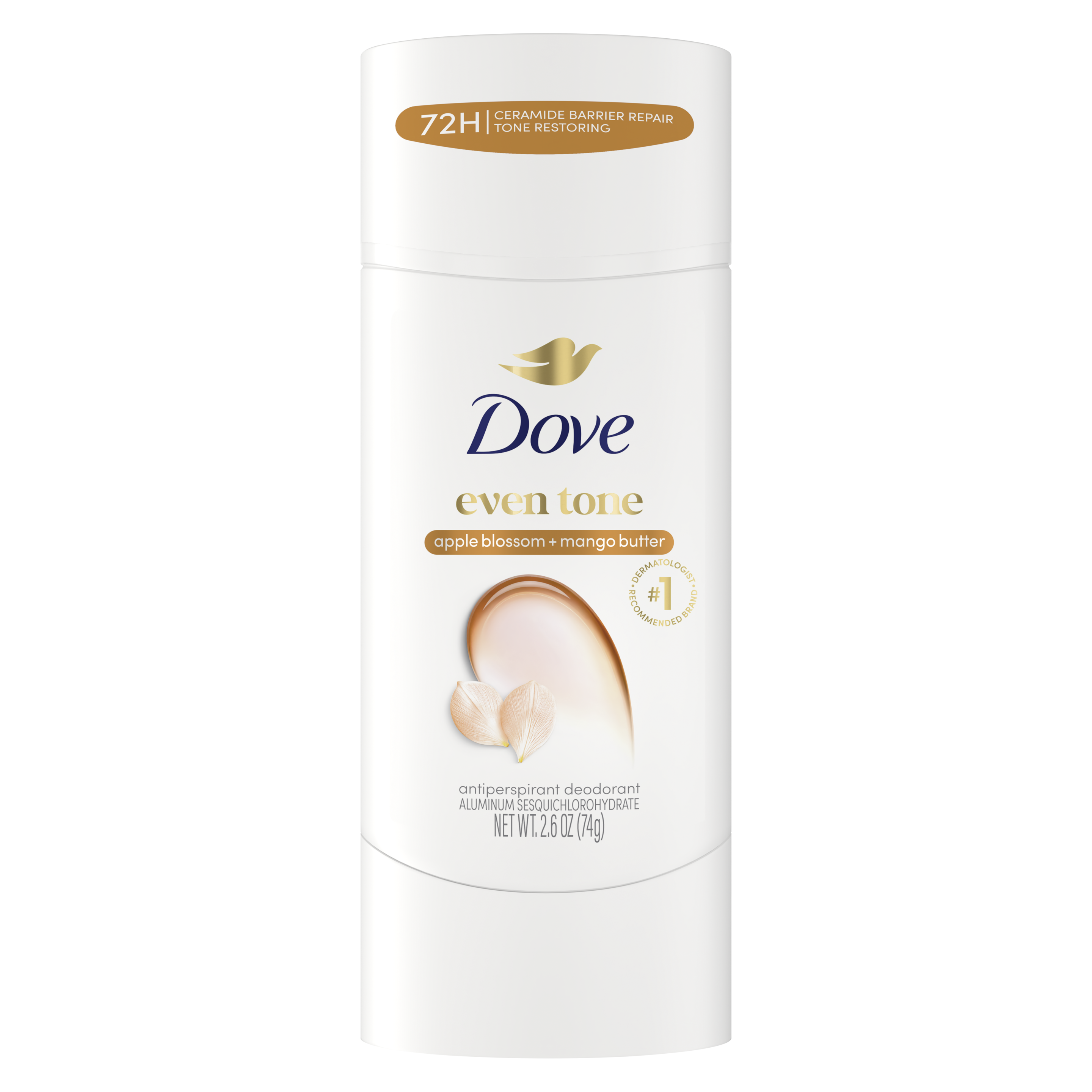 Dove Even Tone Antiperspirant Deodorant Stick Apple Blossom & Mango Butter 2.6 oz packshot