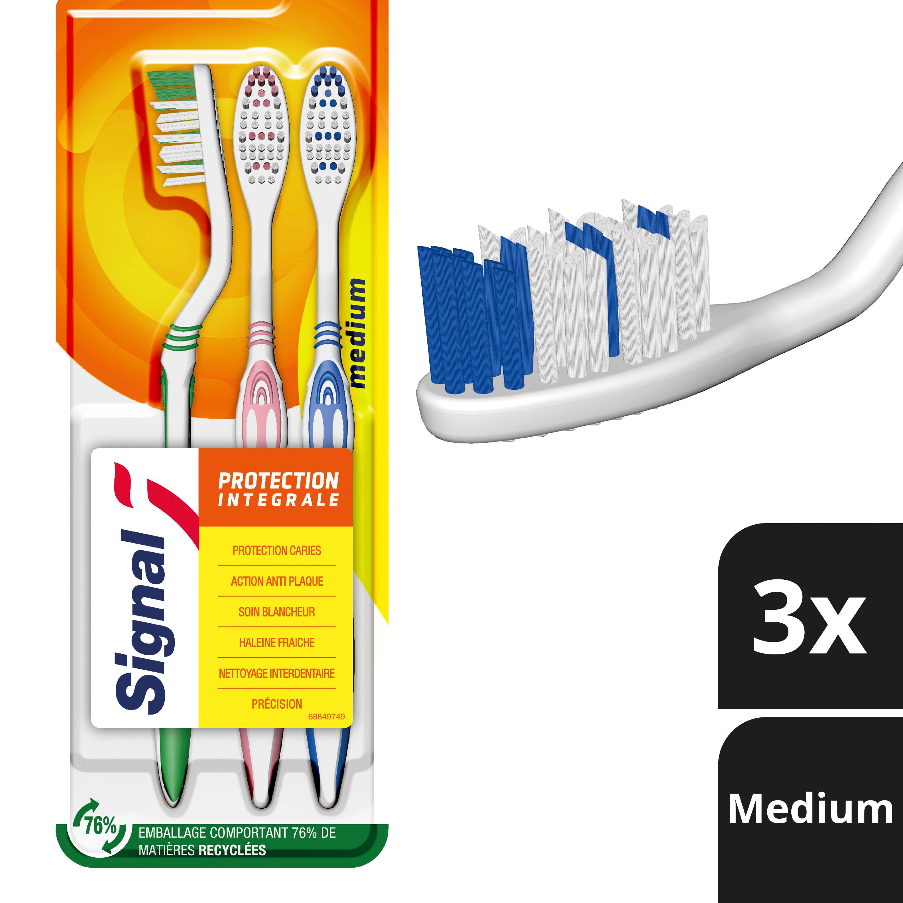 Signal BROSSE A DENT MANUELLE 4 SAISONS MEDIUM 4 PC packshot