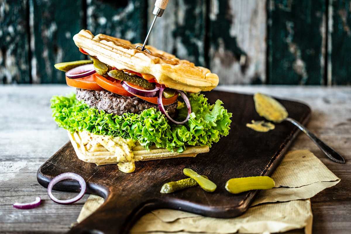 Waffel-Burger mit Rindfleisch 140 Minutes  recipe