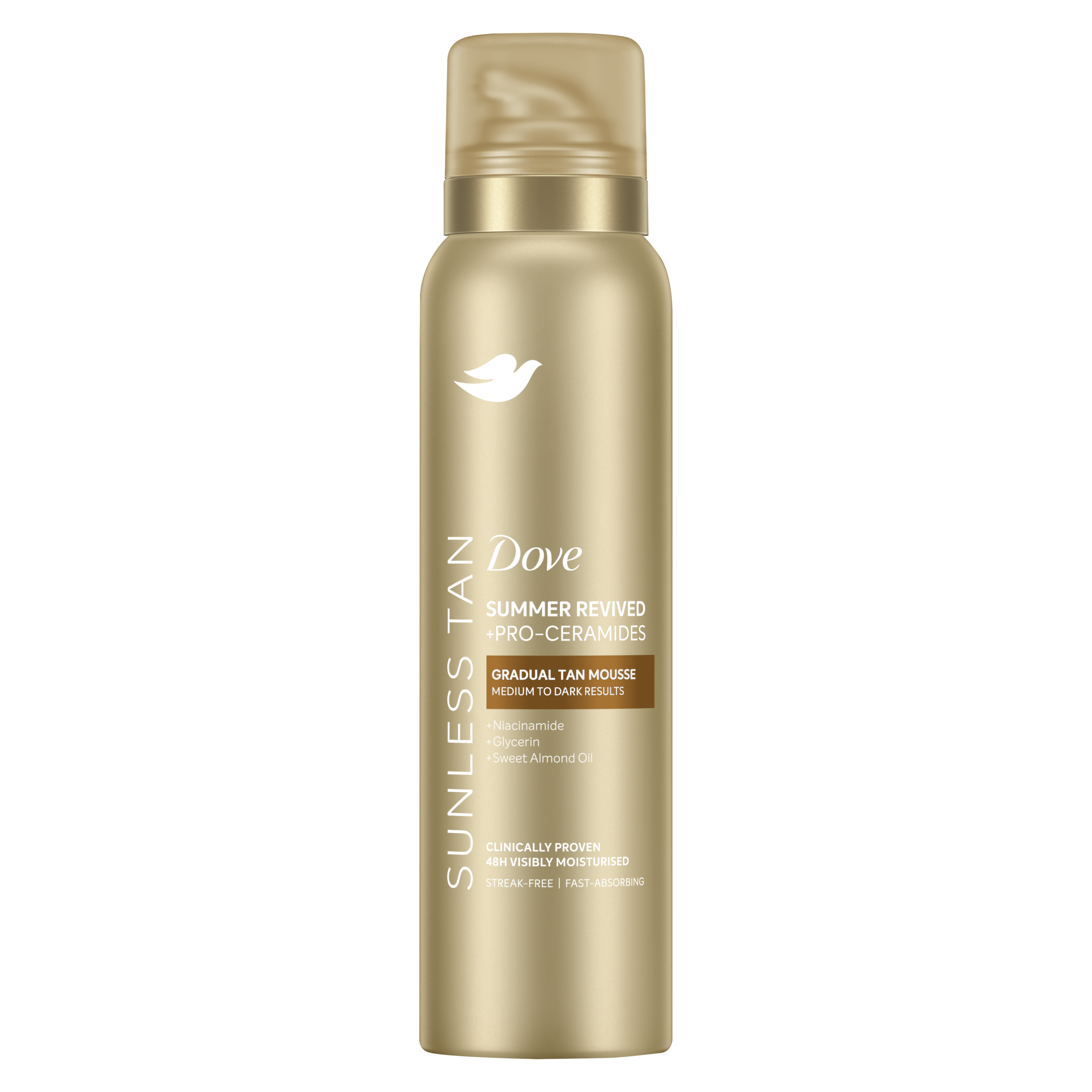 Dove Gradual Self-Tan Body Mousse Medium to Dark 150ml packshot