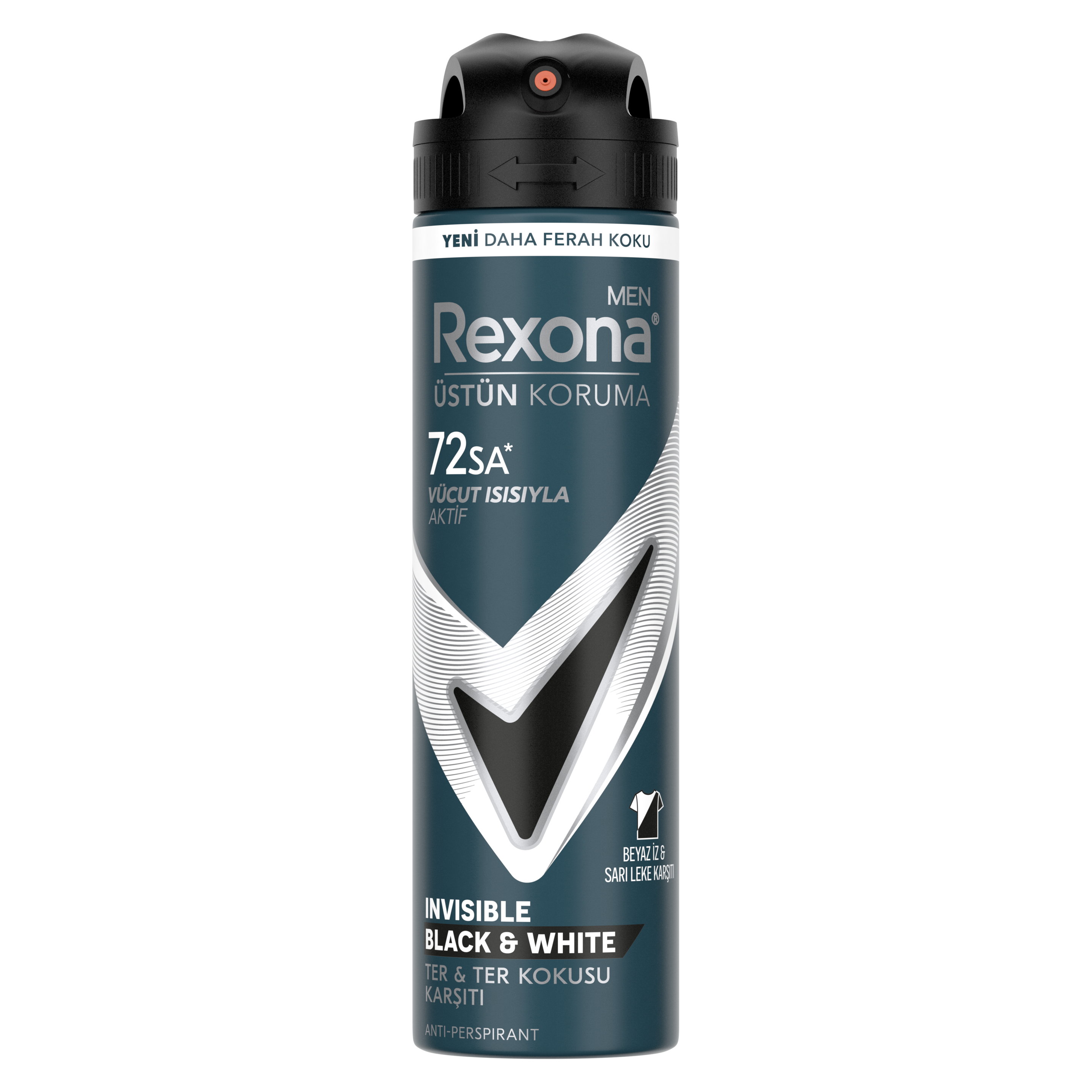 Rexona Men Invisible Black+White Antiperspirant Erkek Sprey Deodorant 150 ml packshot