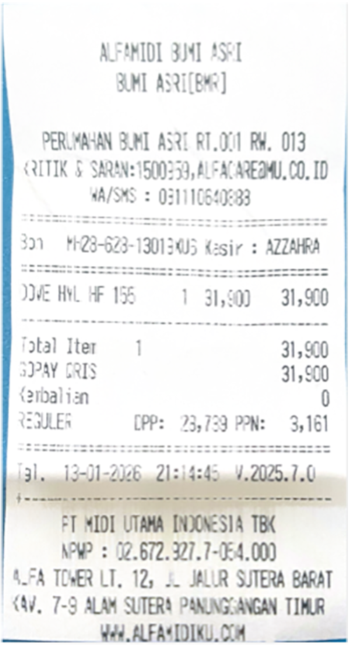 struk dari e-commerce