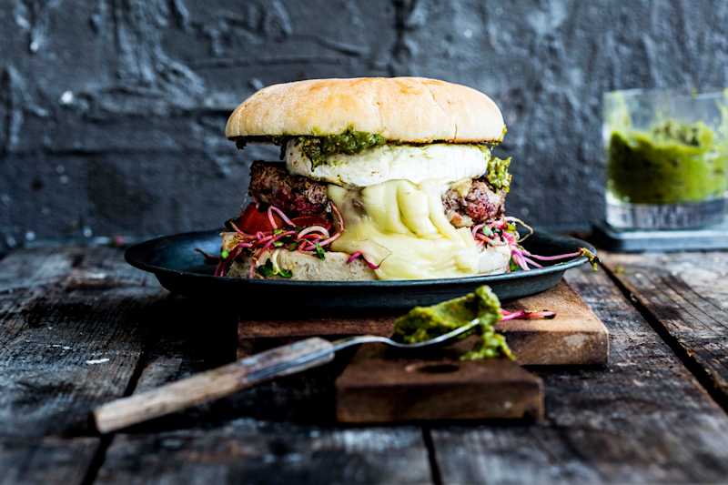 Cheeseburger mit Sprossen und Feigen-Senf 120 Minutes  recipe