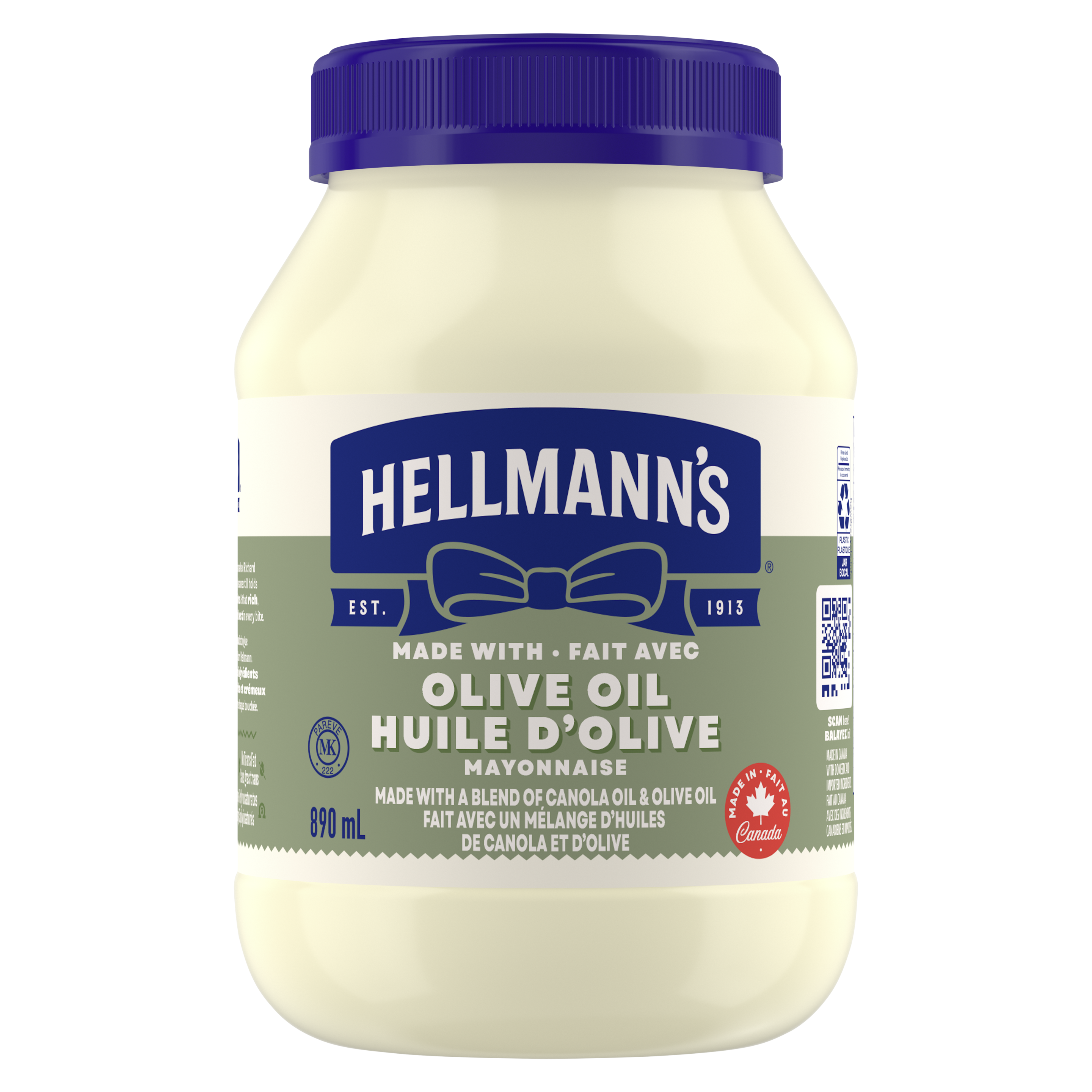 Hellmann’s® avec huile d’olive 890mL packshot