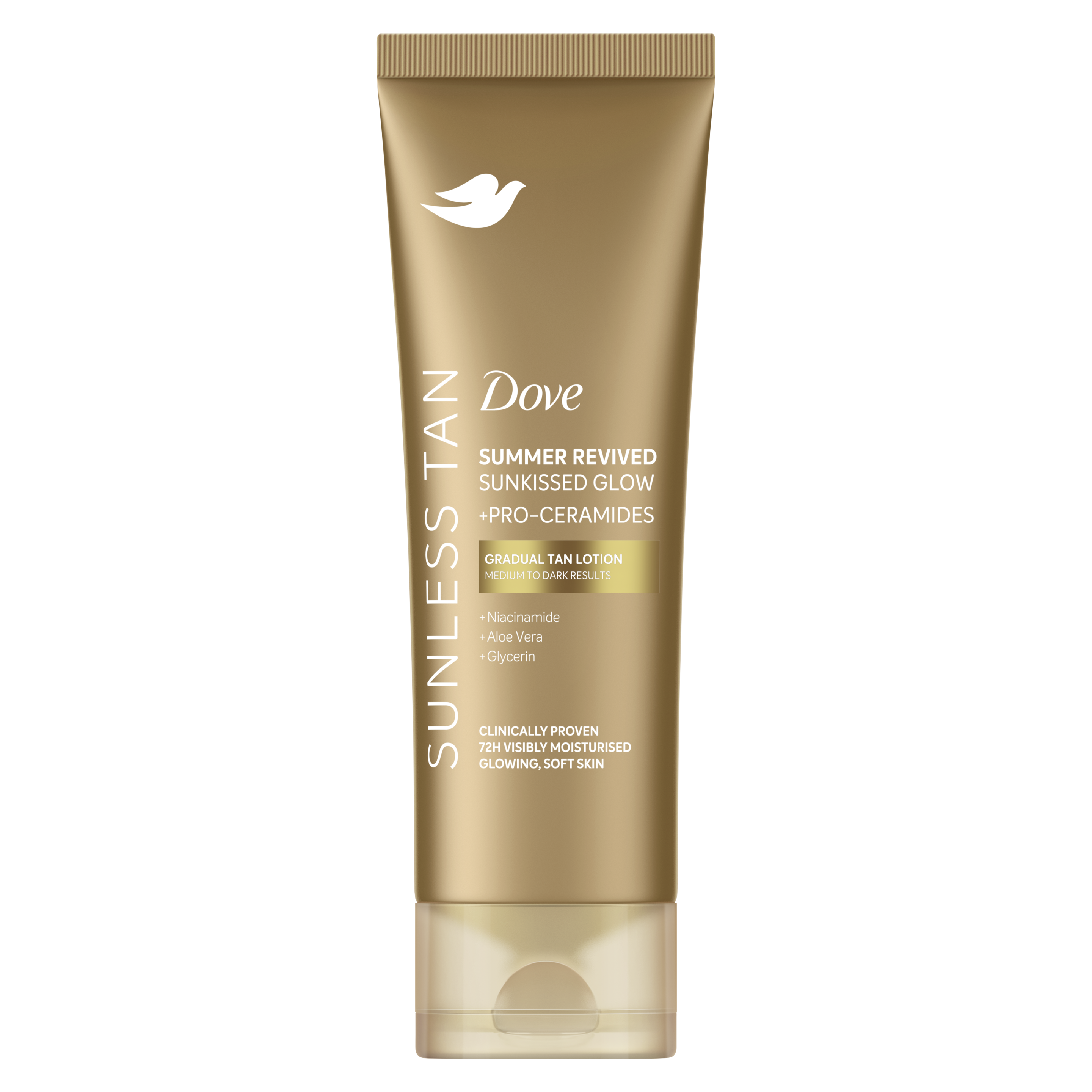 Dove Summer Revived önbarnító testápoló normál-sötét bőrre 200ml packshot