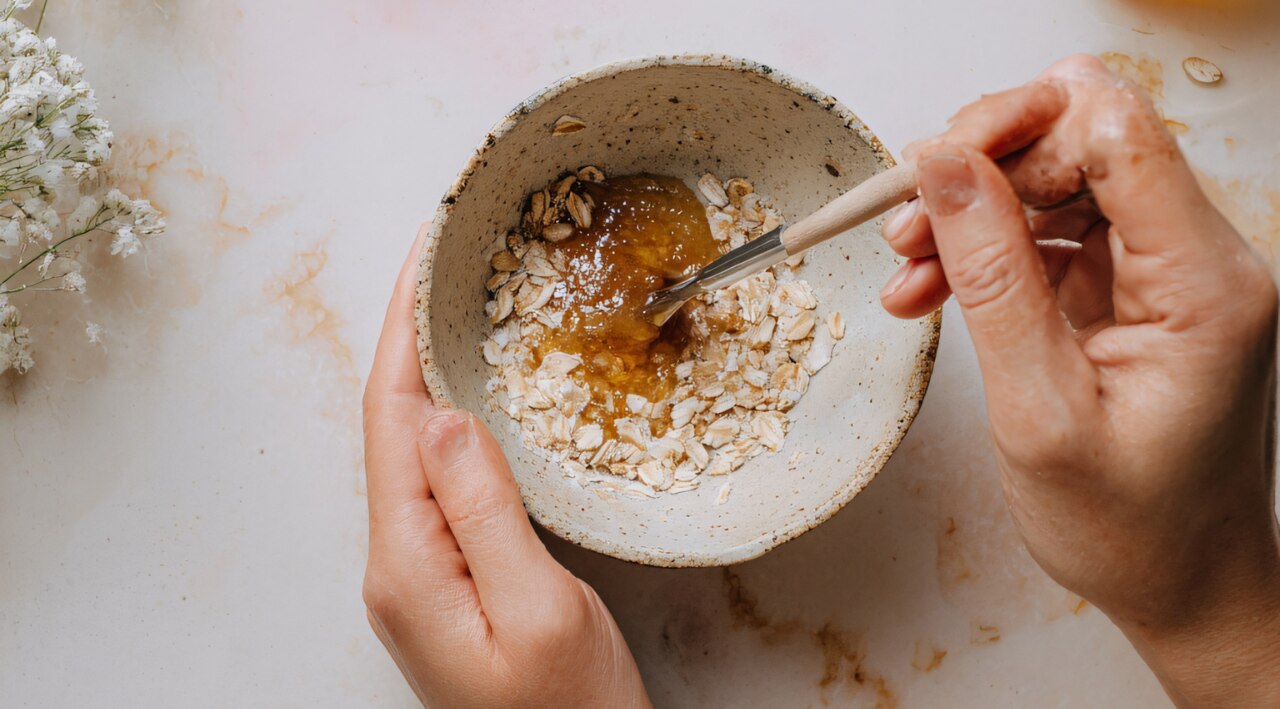 5. Besan + Ground Oats + Milk - For Deep Exfoliation