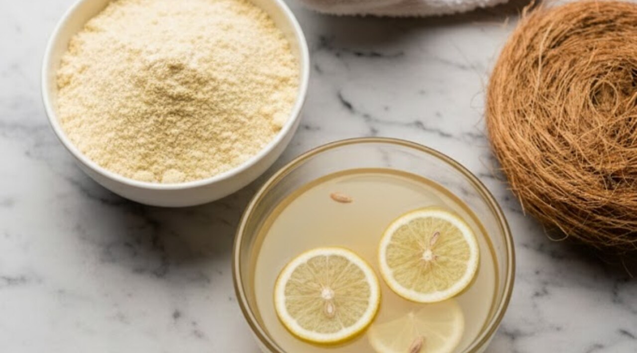 4. Besan + Lemon Juice + Yogurt - For Tan Removal