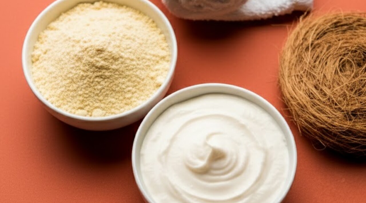 3. Besan + Malai or Full-Fat Yogurt - For Dry & Dehydrated Skin