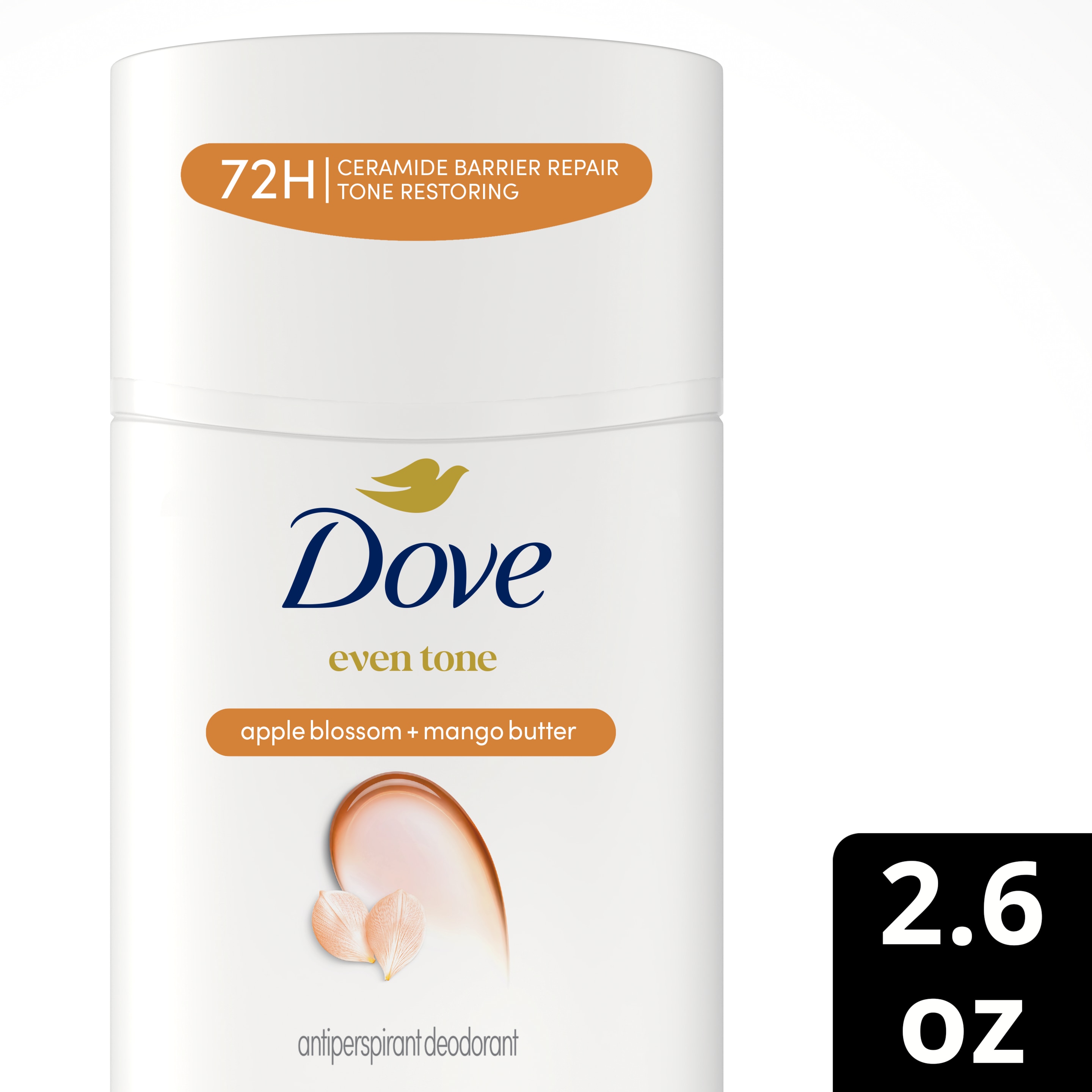 Dove Even Tone Antiperspirant Deodorant Stick Apple Blossom & Mango Butter 2.6 oz packshot