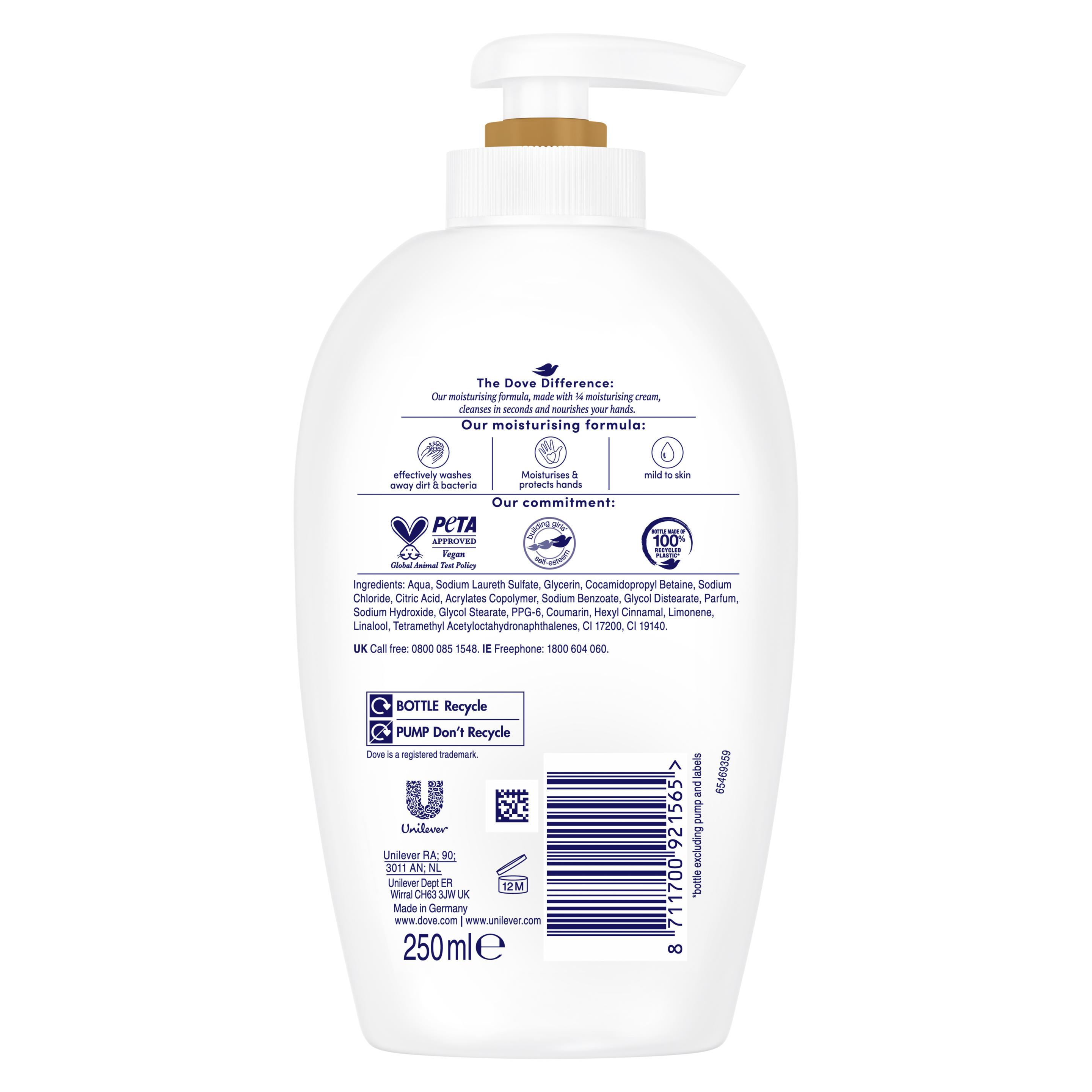 Dove Shea Butter & Warm Vanilla Pampering Hand Wash 250ml