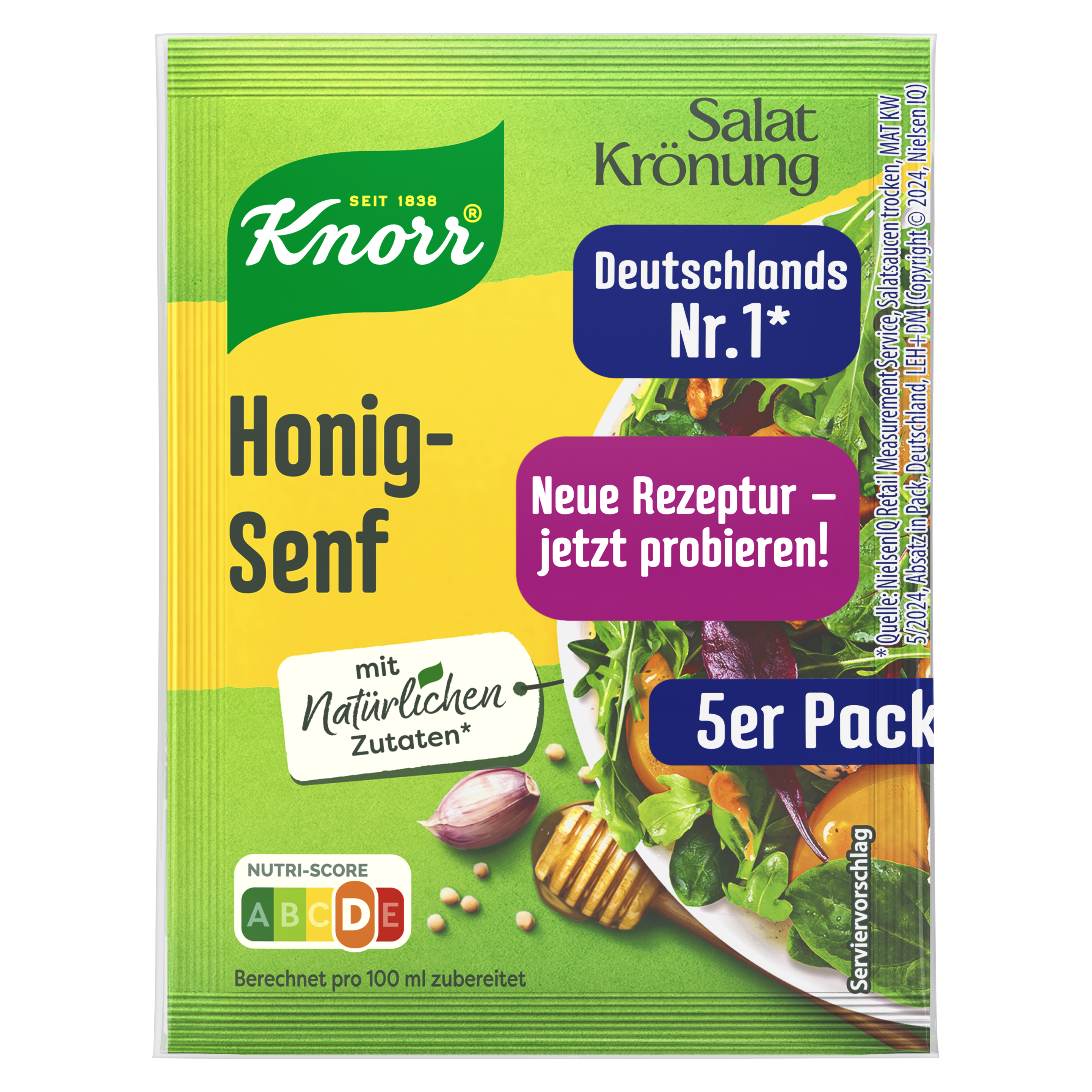 Knorr Salatkrönung Honig Senf 5-er Pack ergibt 450 ml packshot