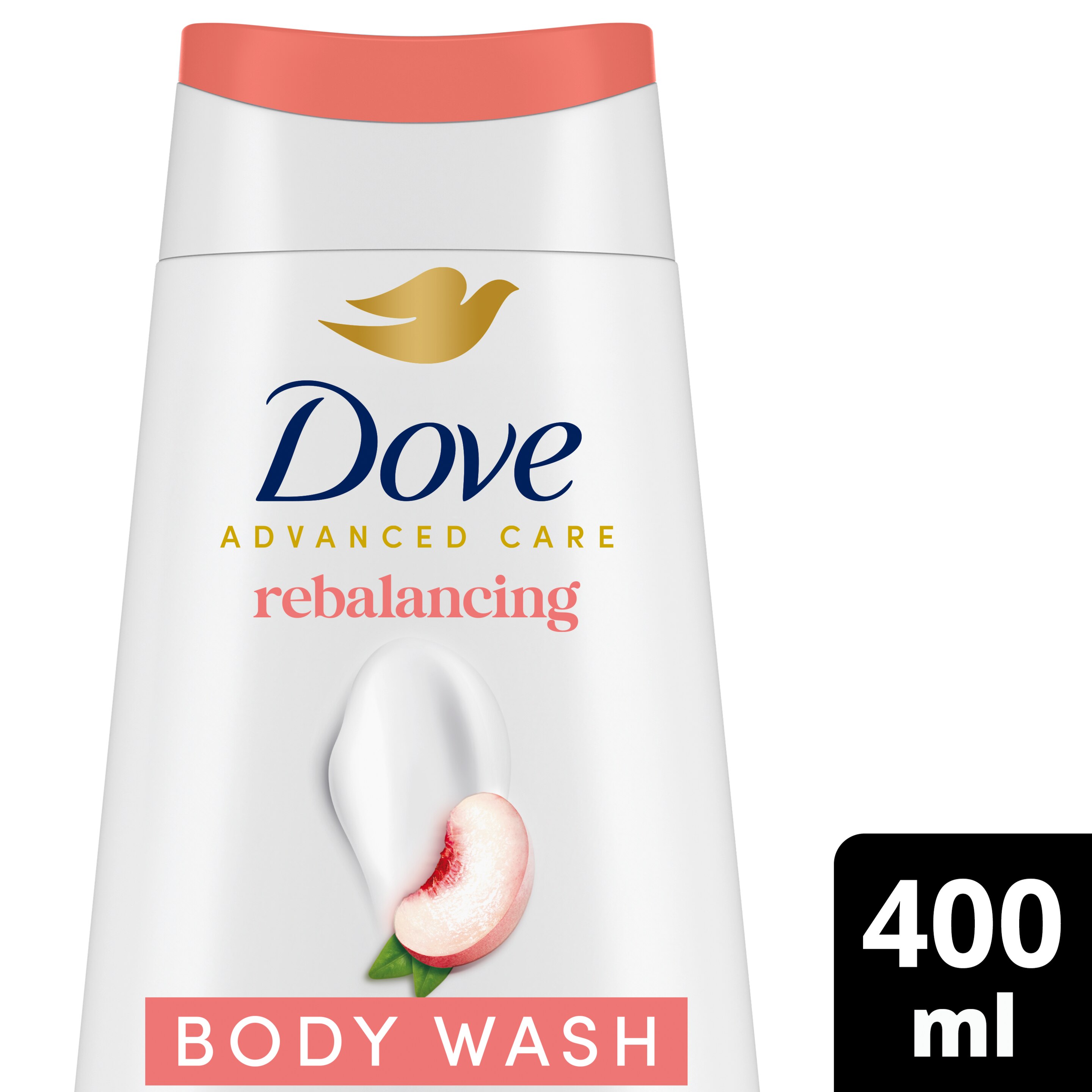 Dove Advanced Care Rebalancing Body Wash with peach & rice milk 400 ml