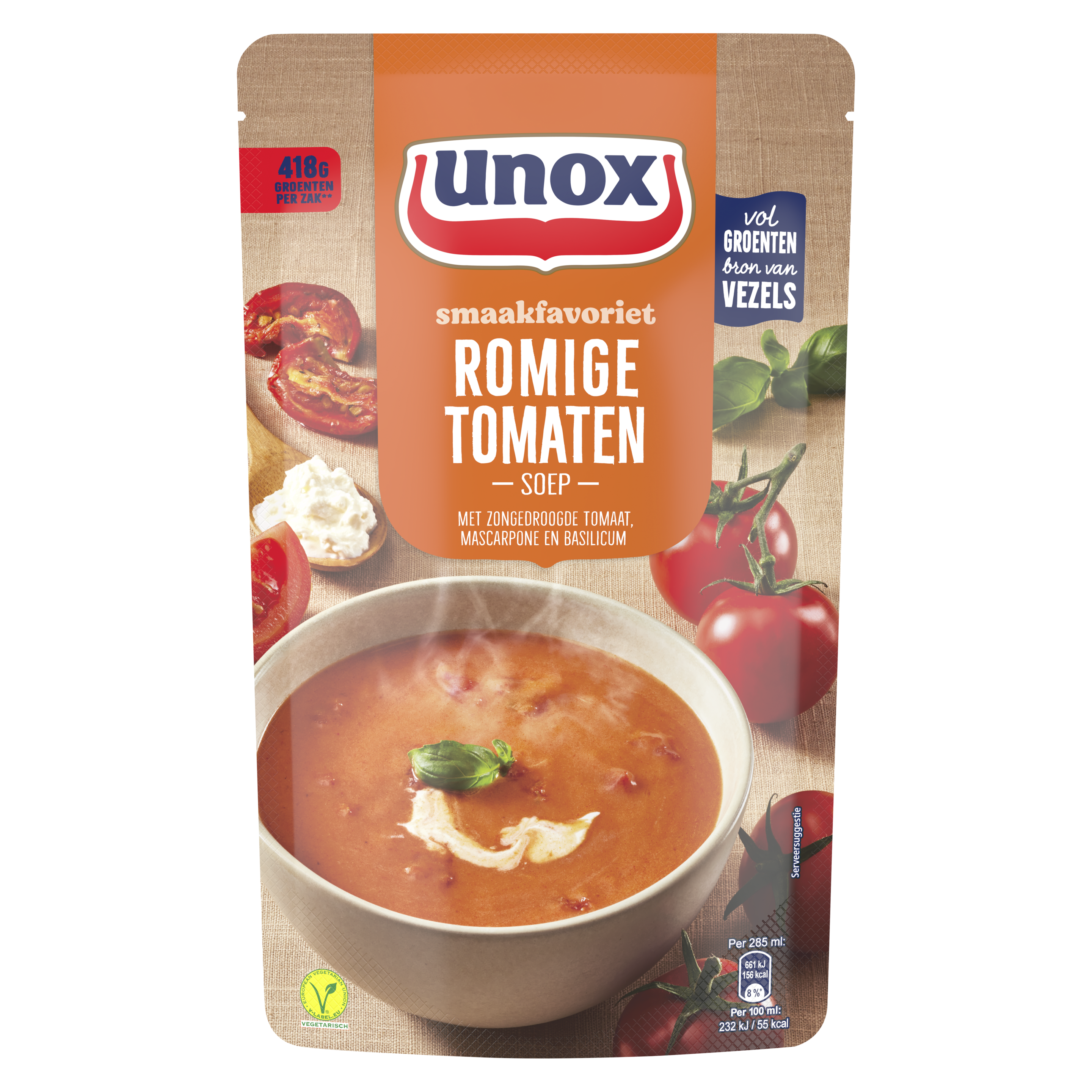 Unox  Soep In Zak Romige Tomatencrème Soep 570 ml packshot